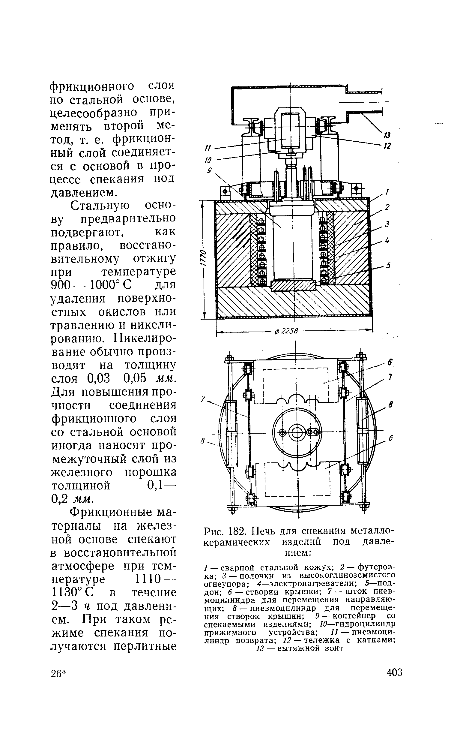 Рис. 182. Печь для спекания металлокерамических изделий под давлением 
