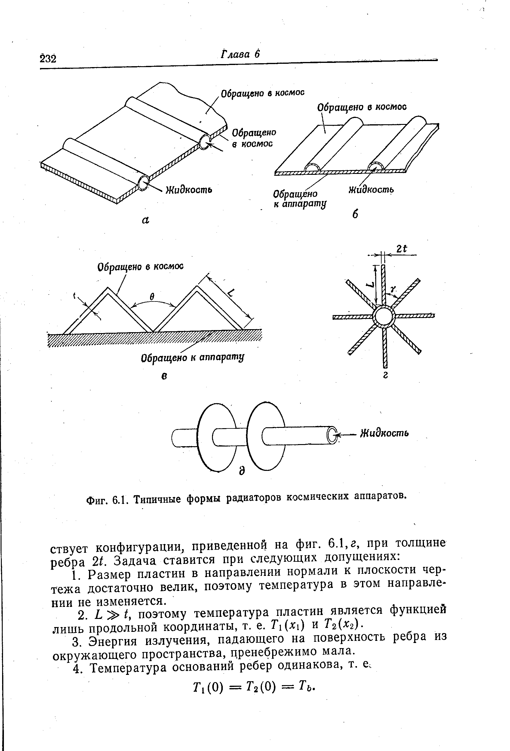 Фиг. 6.1. Типичные формы радиаторов космических аппаратов.
