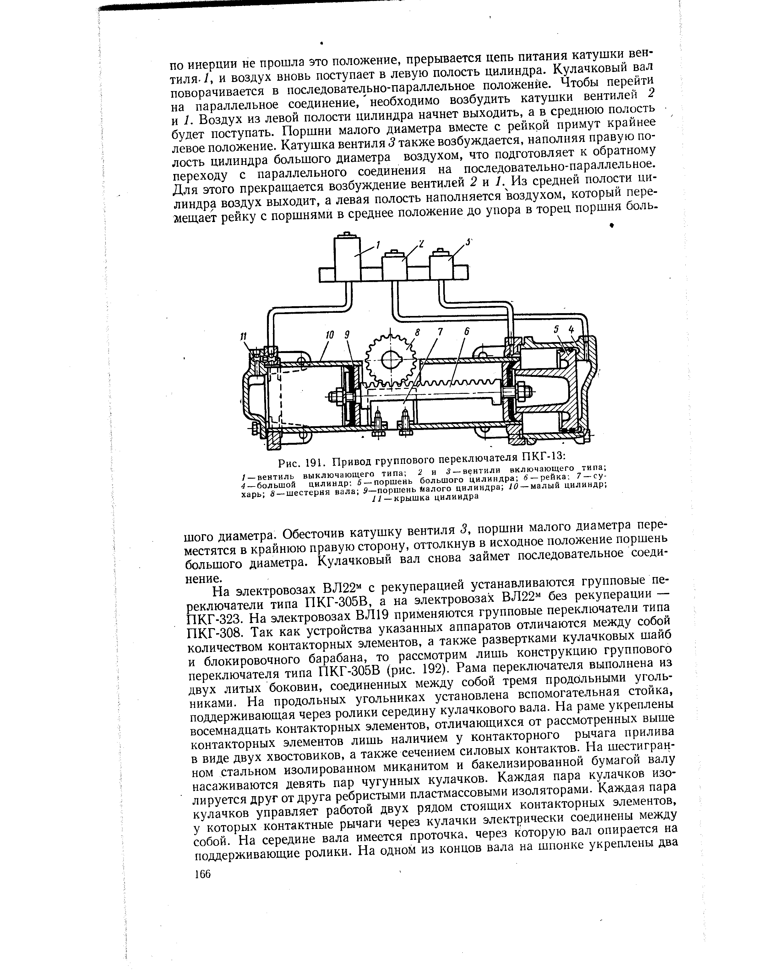 Рис. 191. Привод группового переключателя ПКГ-13 
