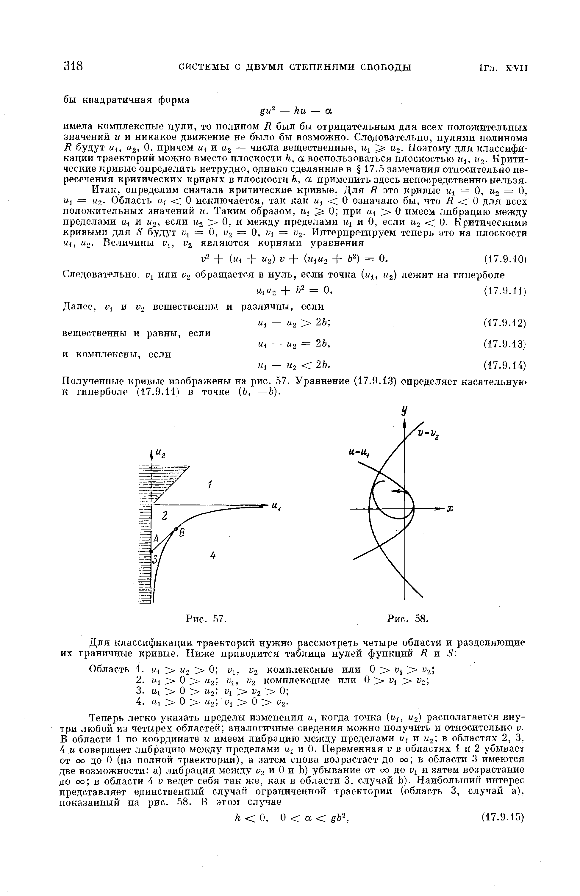 Полученные кривые изображены на рис. 57. Уравнение (17.9.13) определяет касательную к гиперболе (17.9.11) в точке (6, —Ь).
