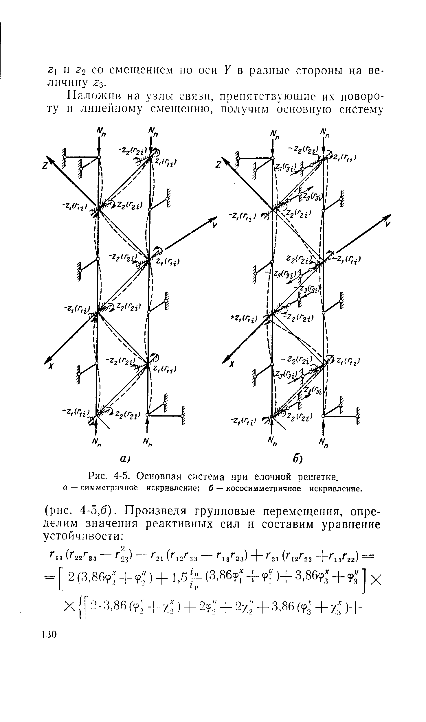 Рис. 4-5. <a href="/info/6032">Основная система</a> при елочной решетке.
