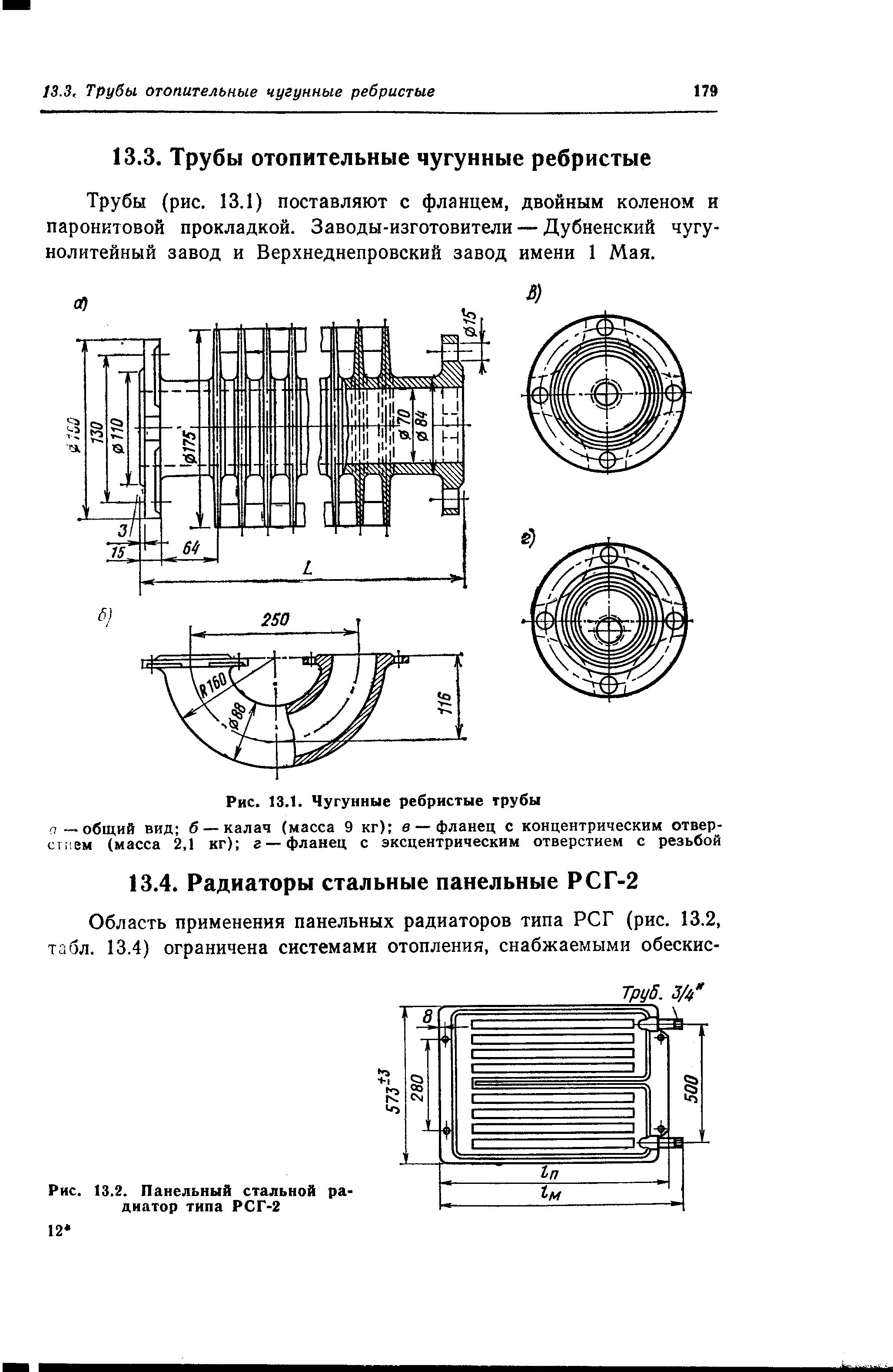 Рис. 13.2. Панельный стальной радиатор типа РСГ-2
