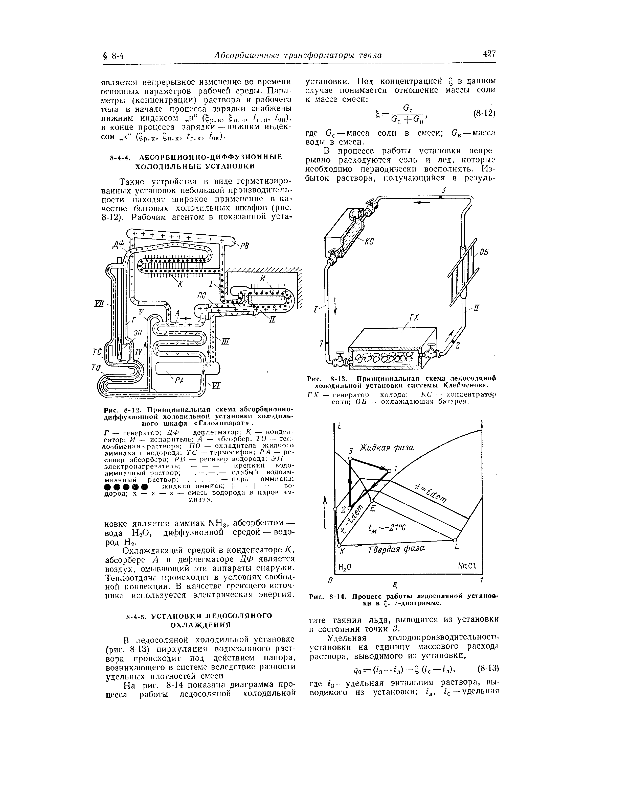 Рис. 8-13. Принципиальная схема ледосоляной холодильной установки системы Клейменова.
