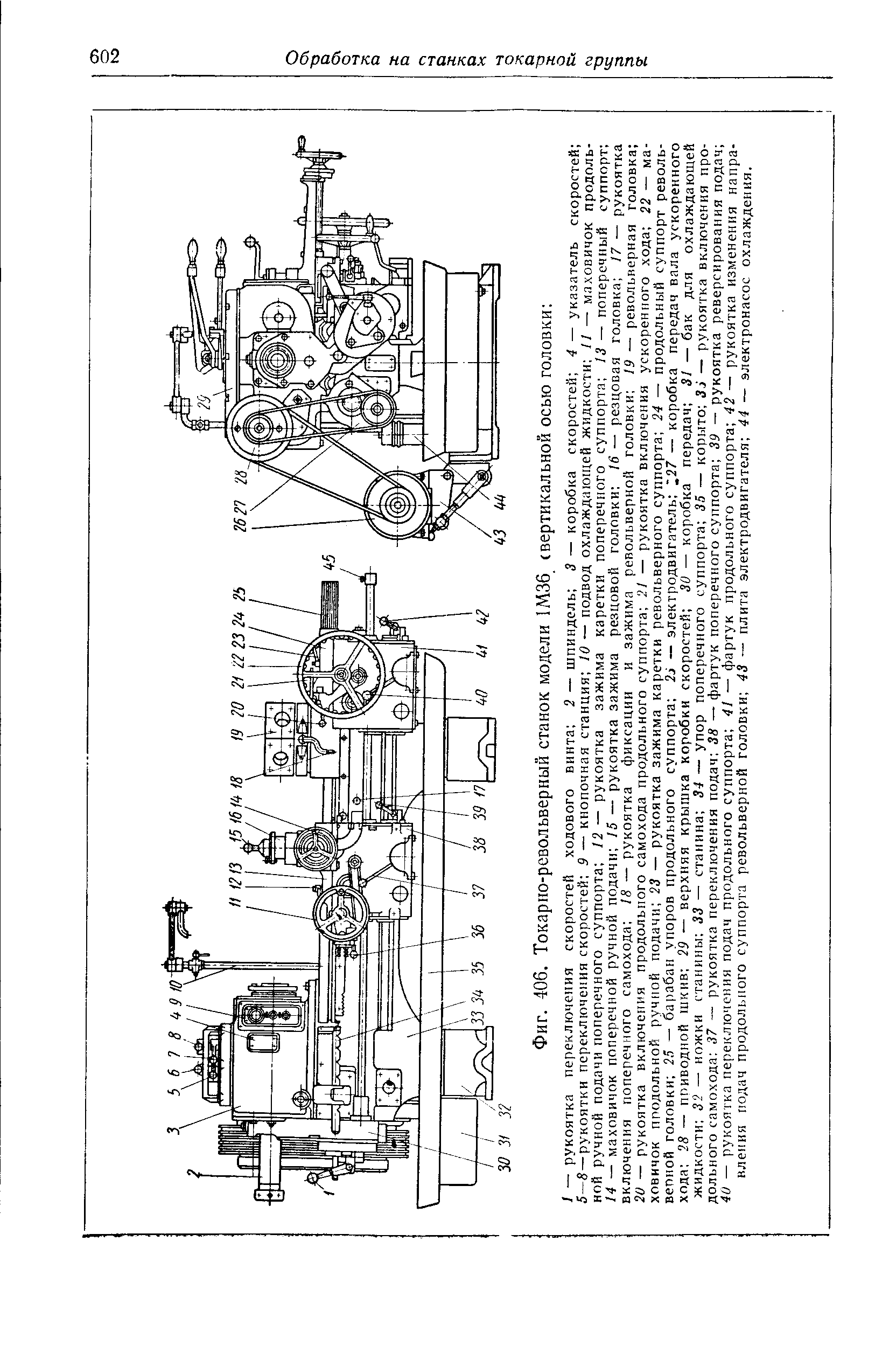 Фиг. 406. Токарно-револьверный станок модели Ш36 (вертикальной осью головки 
