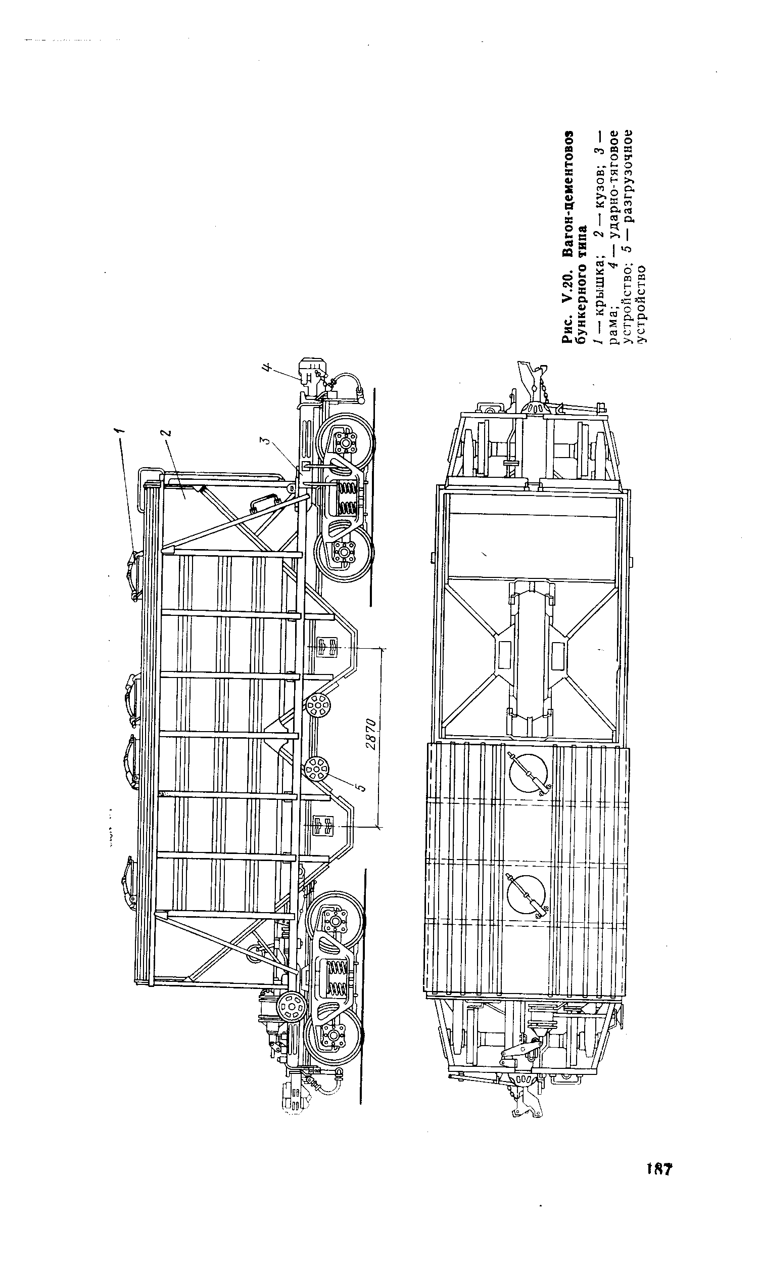 Рис. У.20. Вагон-цементовоз бункерного типа
