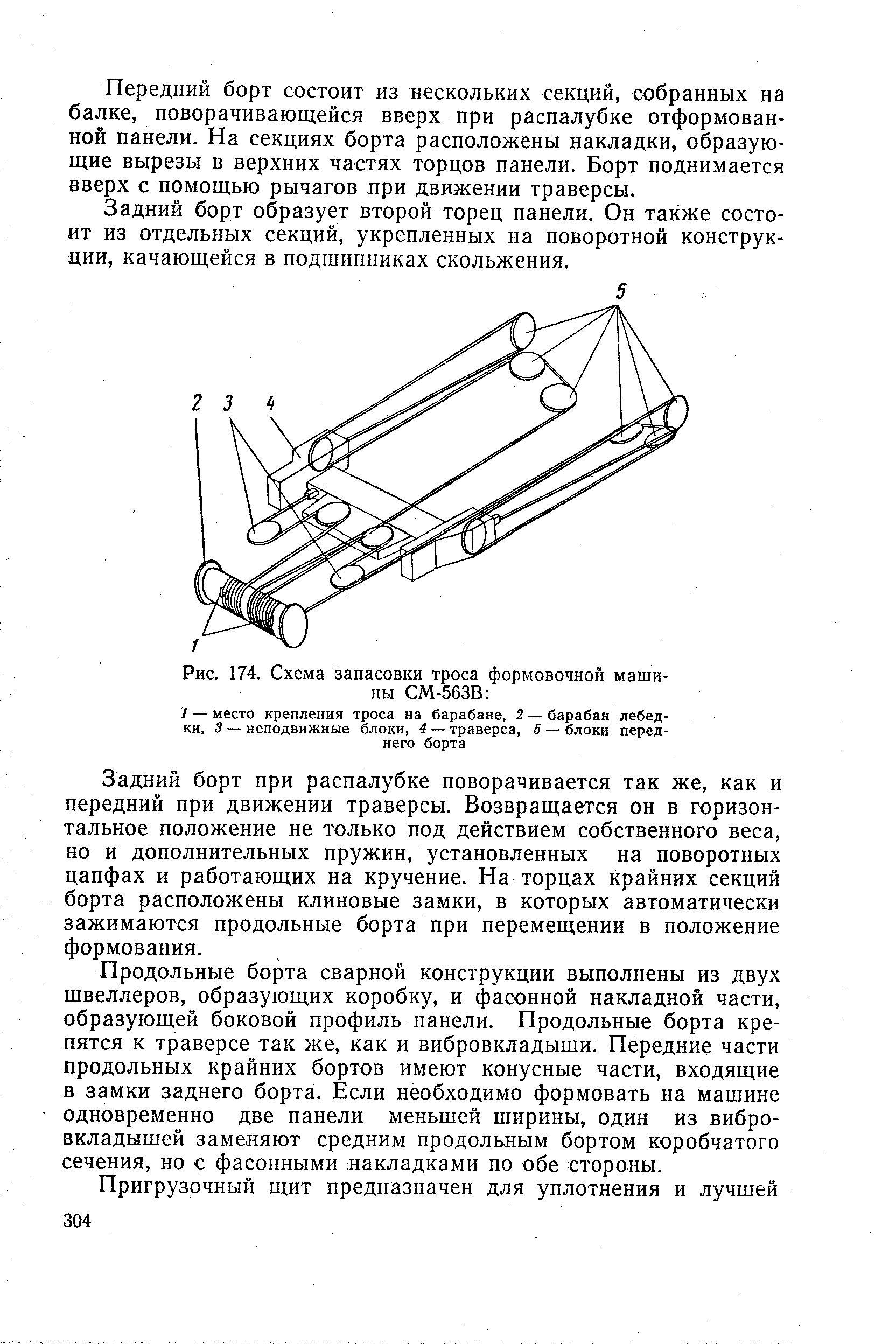 Рис. 174. Схема запасовки троса формовочной машины СМ-563В 
