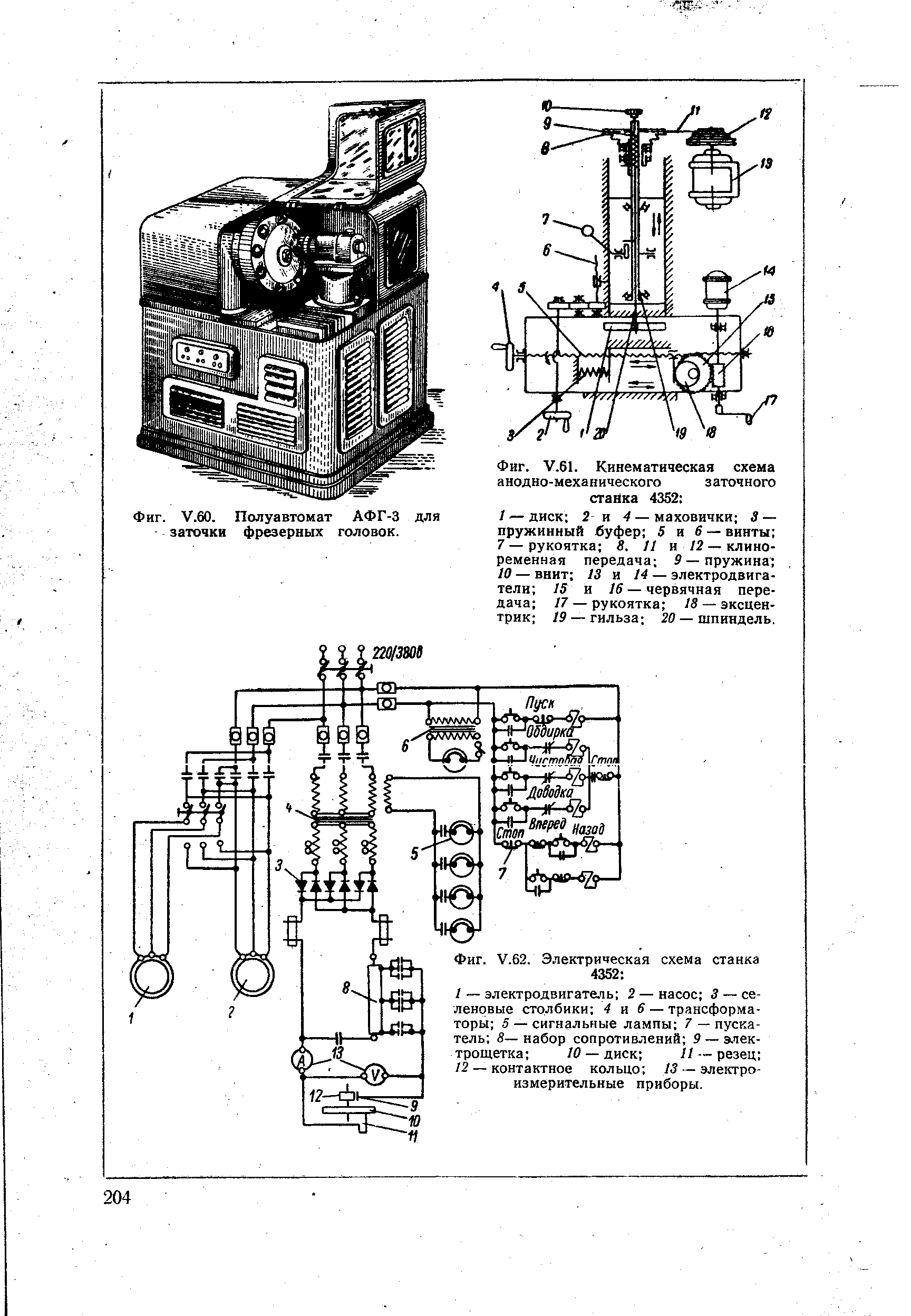 Фиг. V.61. Кинематическая схема анодно-механического заточного станка 4352 
