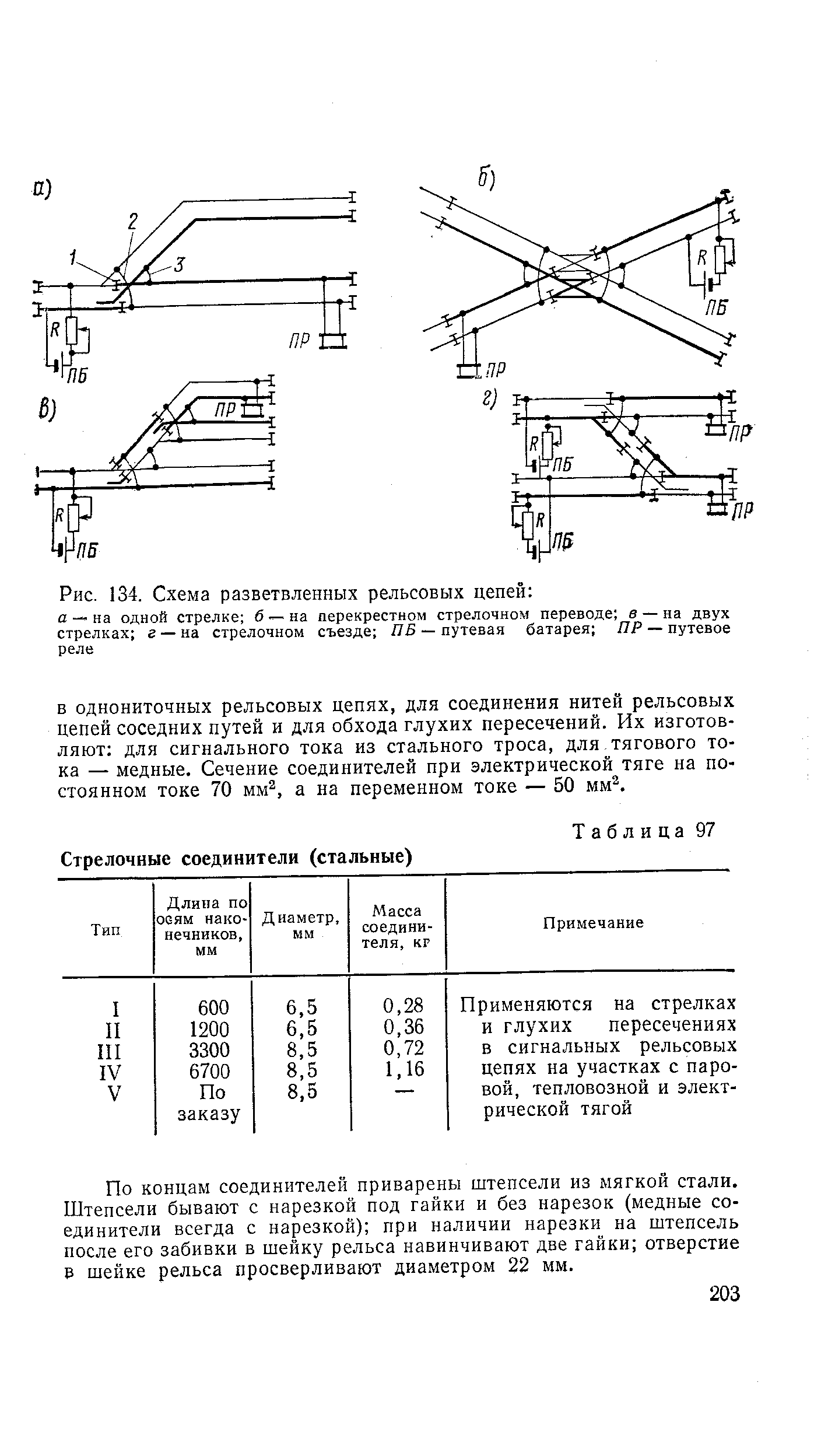 Рис. 134. Схема разветвленных рельсовых цепей 
