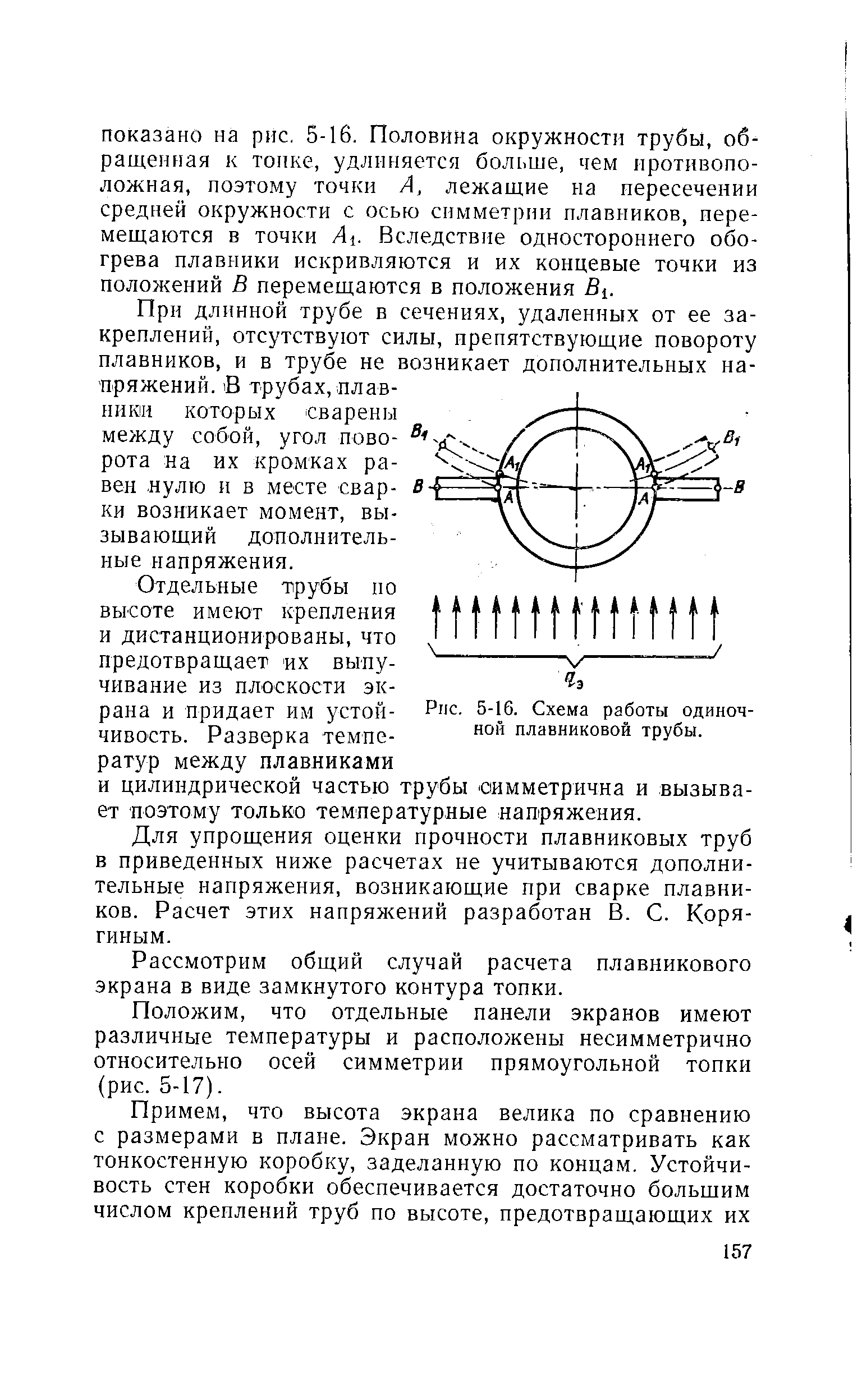 Рис. 5-16. Схема работы одиночной плавниковой трубы.
