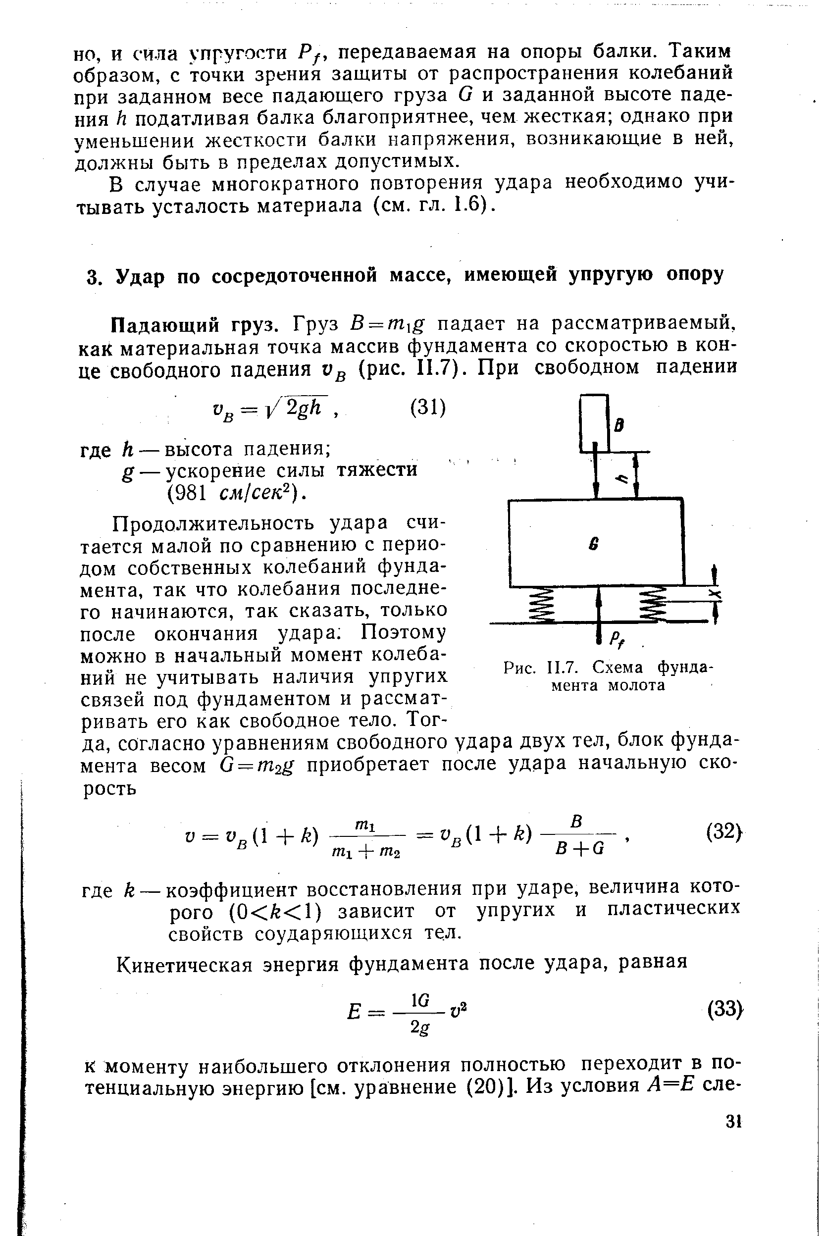 Рис. П.7. Схема фундамента молота

