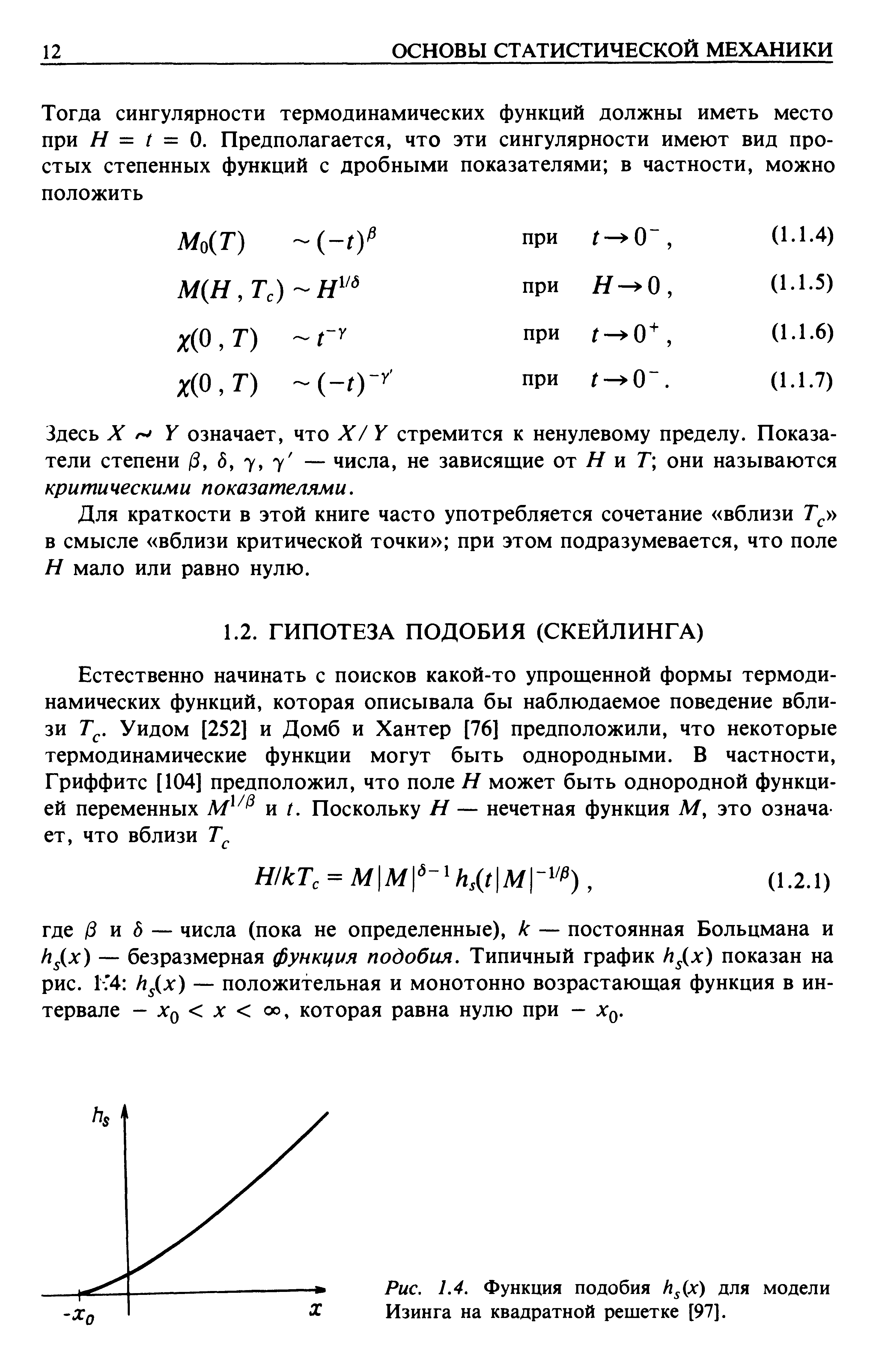 Функция подобия Ь х) для модели Изинга на квадратной решетке [97].

