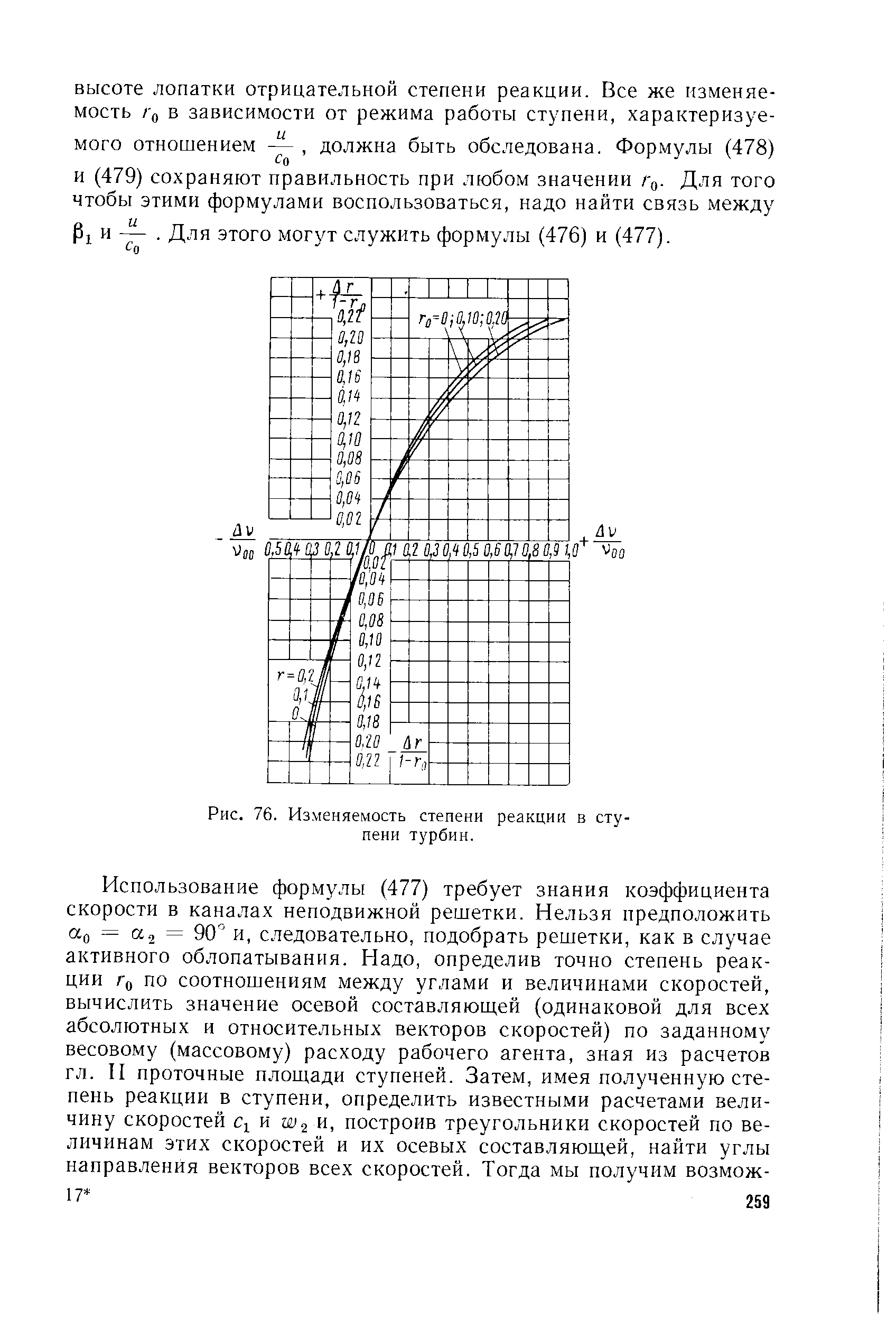 Рис. 76. <a href="/info/251001">Изменяемость степени</a> реакции в ступени турбин.
