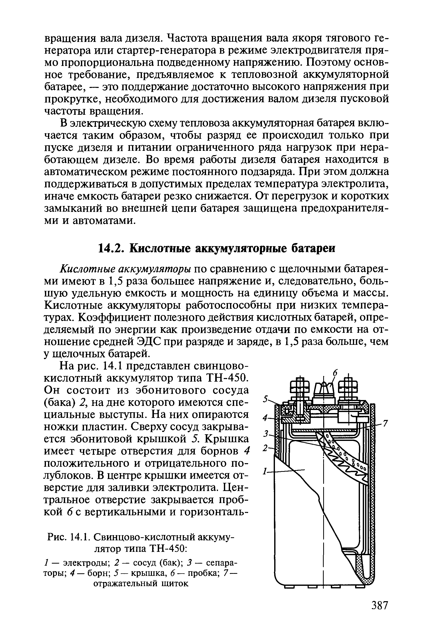 Рис. 14.1. Свинцово-кислотный аккумулятор типа ТН-450 
