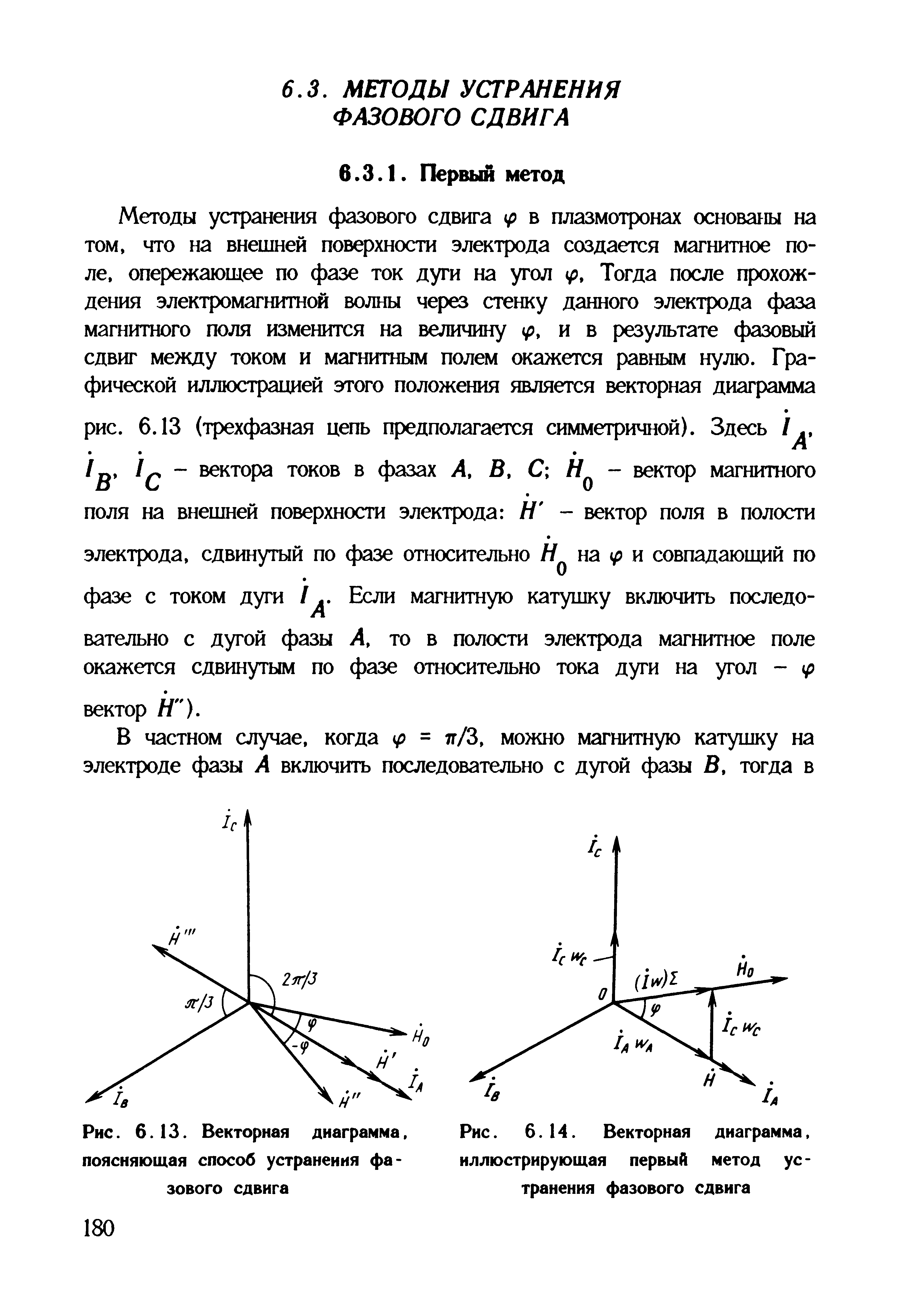 Рис. 6.14. <a href="/info/19381">Векторная диаграмма</a>, иллюстрирующая <a href="/info/562864">первый метод</a> устранения фазового сдвига
