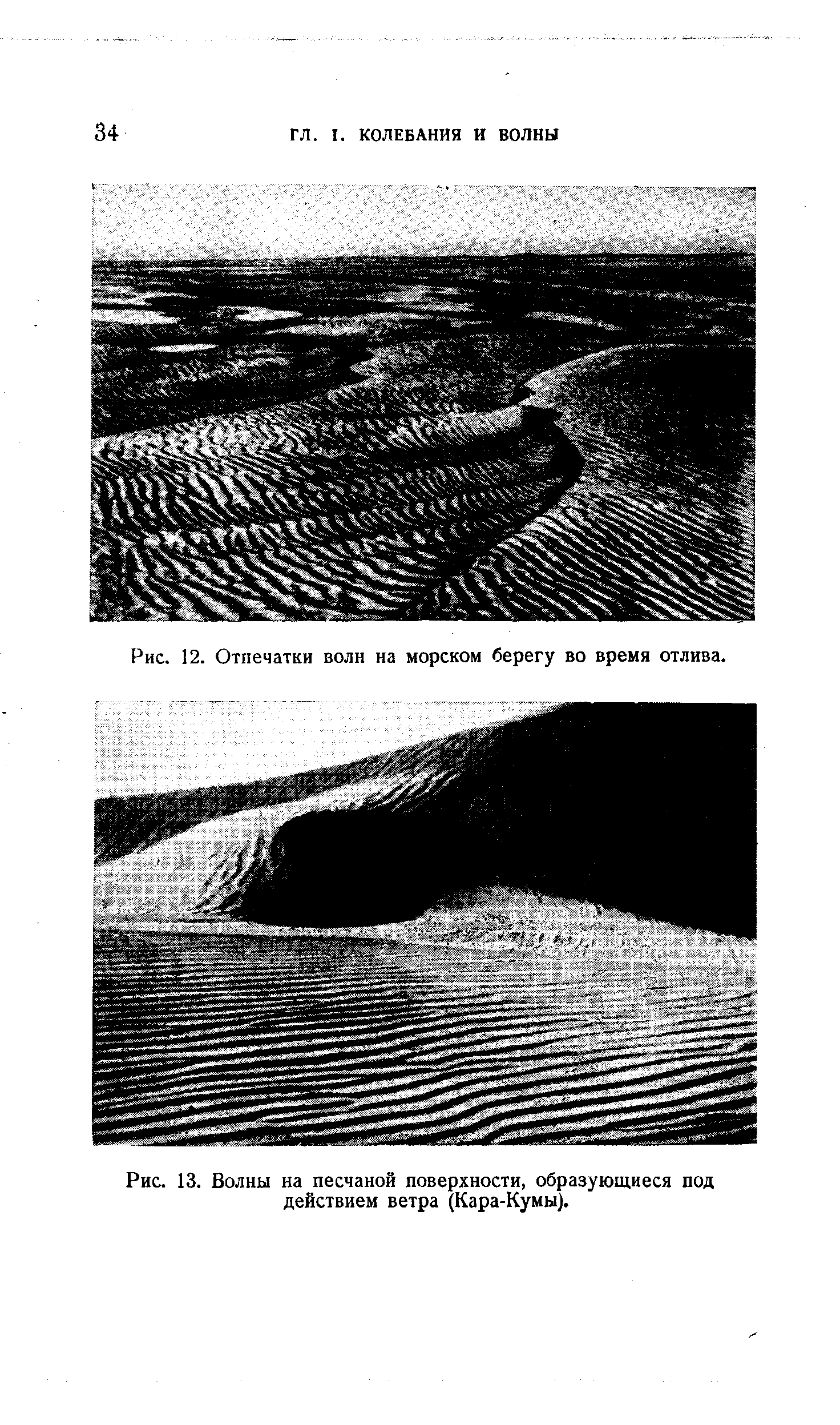 Рис. 12. Отпечатки волн на морском берегу во время отлива.
