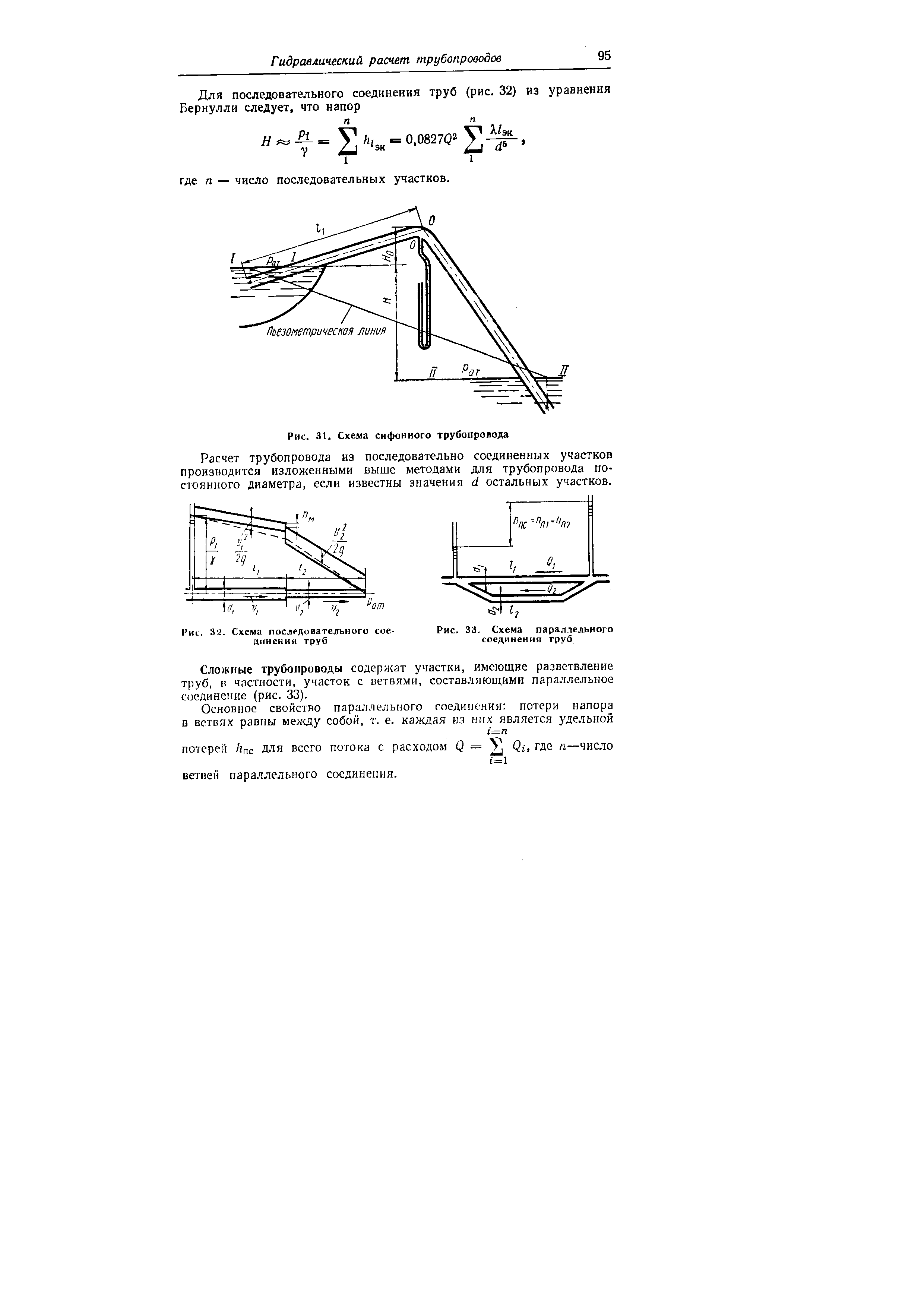 Рис. 31. Схема сифонного трубопровода
