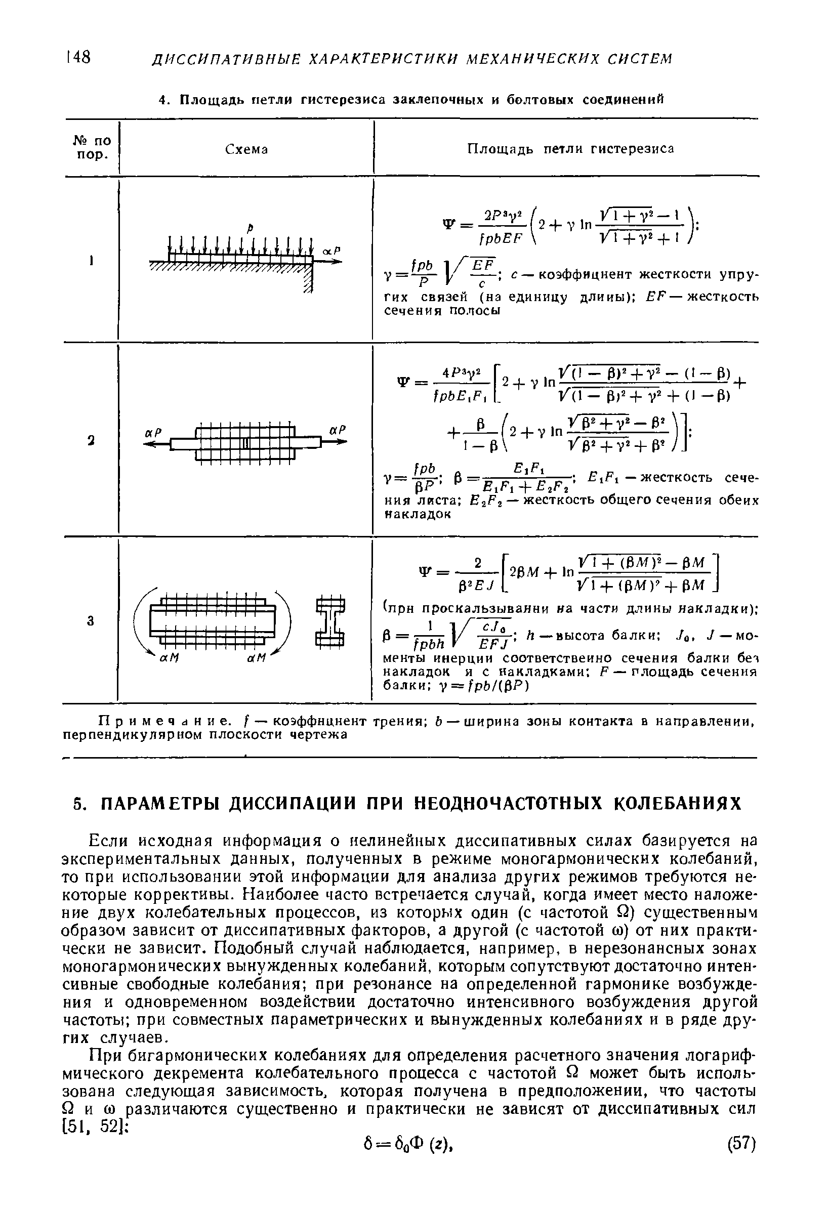 Если исходная информация о нелинейных диссипативных силах базируется на экспериментальных данных, полученных в режиме моногармонических колебаний, то при использовании этой информации для анализа других режимов требуются некоторые коррективы. Наиболее часто встречается случай, когда имеет место наложение двух колебательных процессов, из которых один (с частотой О) существенным образом зависит от диссипативных факторов, а другой (с частотой со) от них практически не зависит. Подобный случай наблюдается, например, в нерезонансных зонах моногармонических вынужденных колебаний, которым сопутствуют достаточно интенсивные свободные колебания при резонансе на определенной гармонике возбуждения и одновременном воздействии достаточно интенсивного возбуждения другой частоты при совместных параметрических и вынужденных колебаниях и в ряде других случаев.

