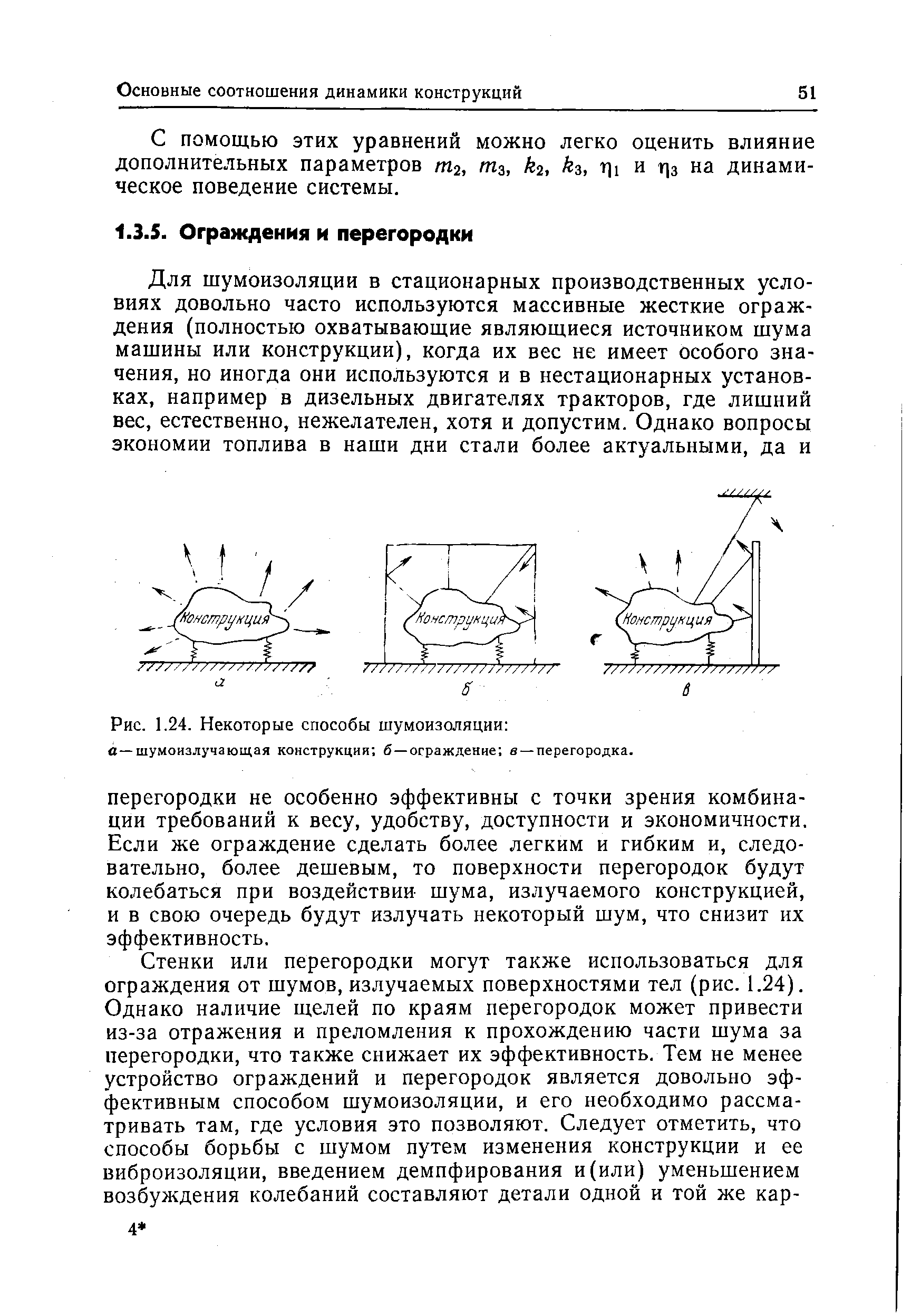 Рис. 1.24. Некоторые способы шумоизоляции 
