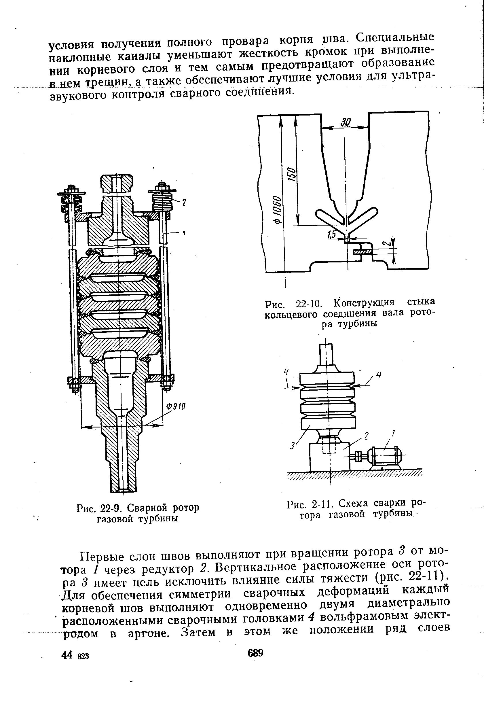 Рис. 2-11. Схема сварки ротора газовой турбины 
