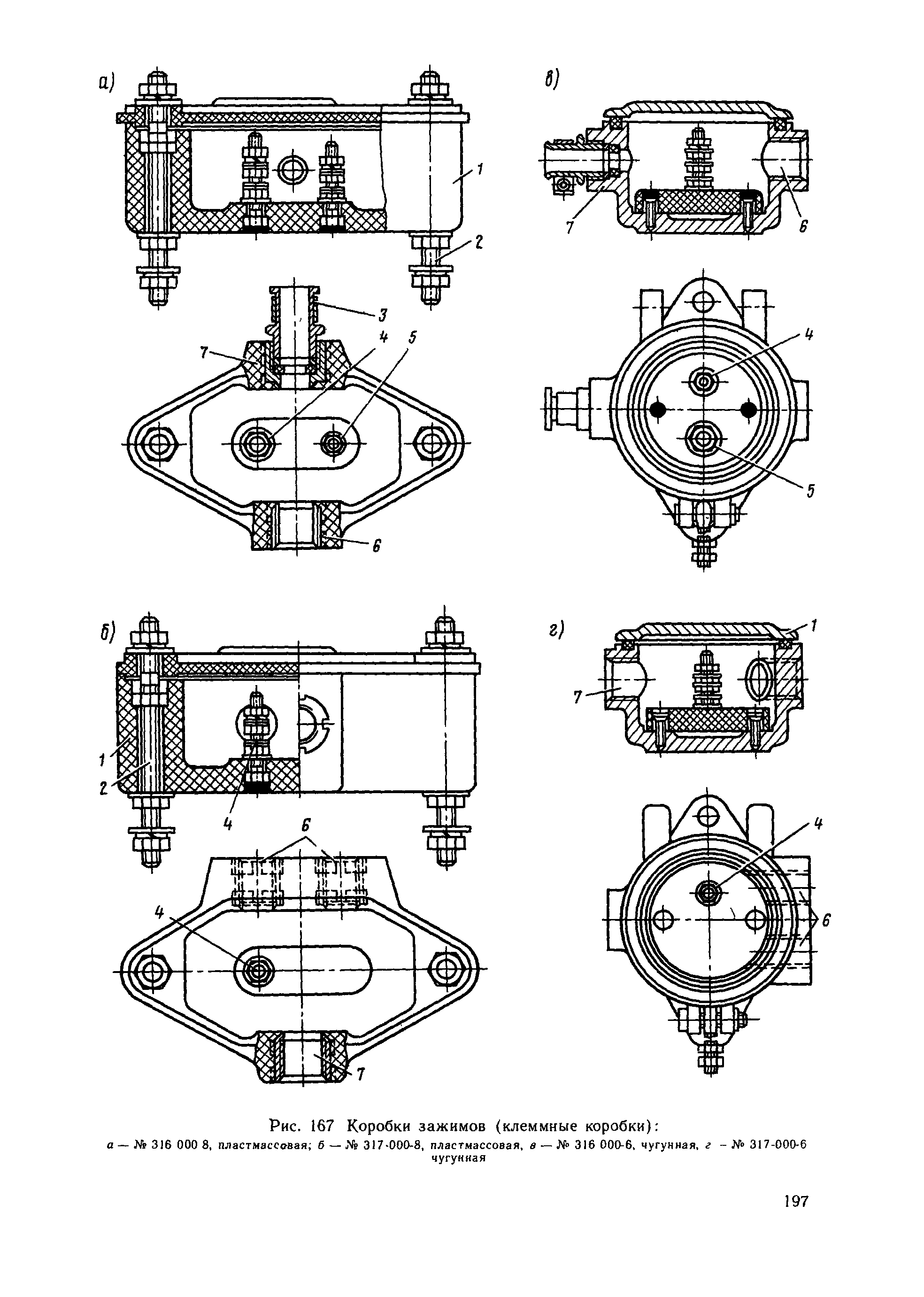 Рис. 167 Коробки зажимов (клеммные коробки) 
