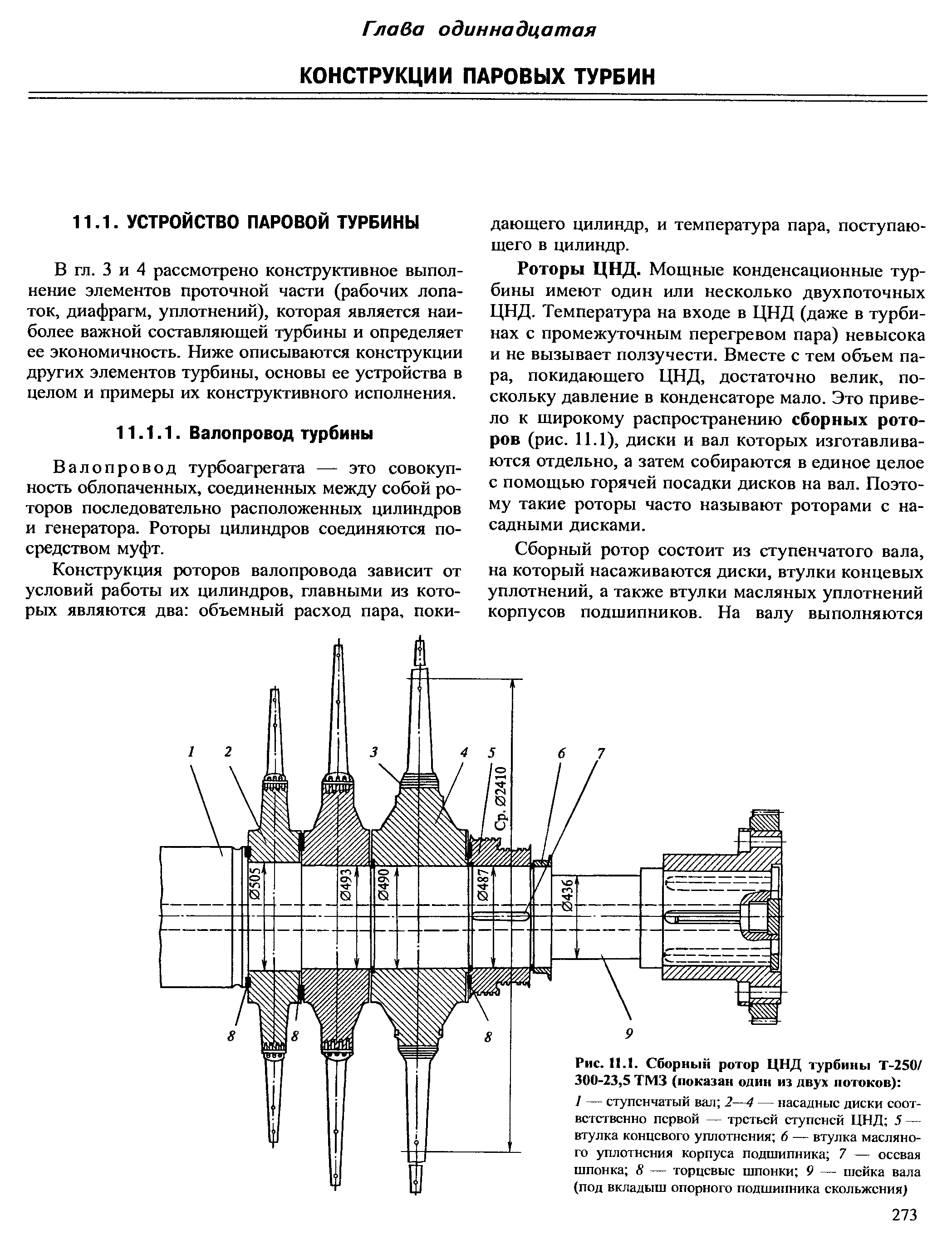 3 и 4 рассмотрено конструктивное выполнение элементов проточной части (рабочих лопаток, диафрагм, уплотнений), которая является наиболее важной составляющей турбины и определяет ее экономичность. Ниже описываются конструкции других элементов турбины, основы ее устройства в целом и примеры их конструктивного исполнения.
