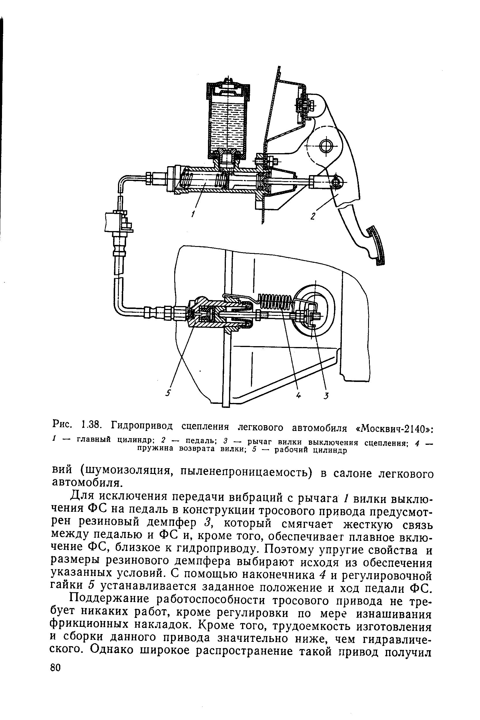 Главный цилиндр сцепления москвич 2140 схема