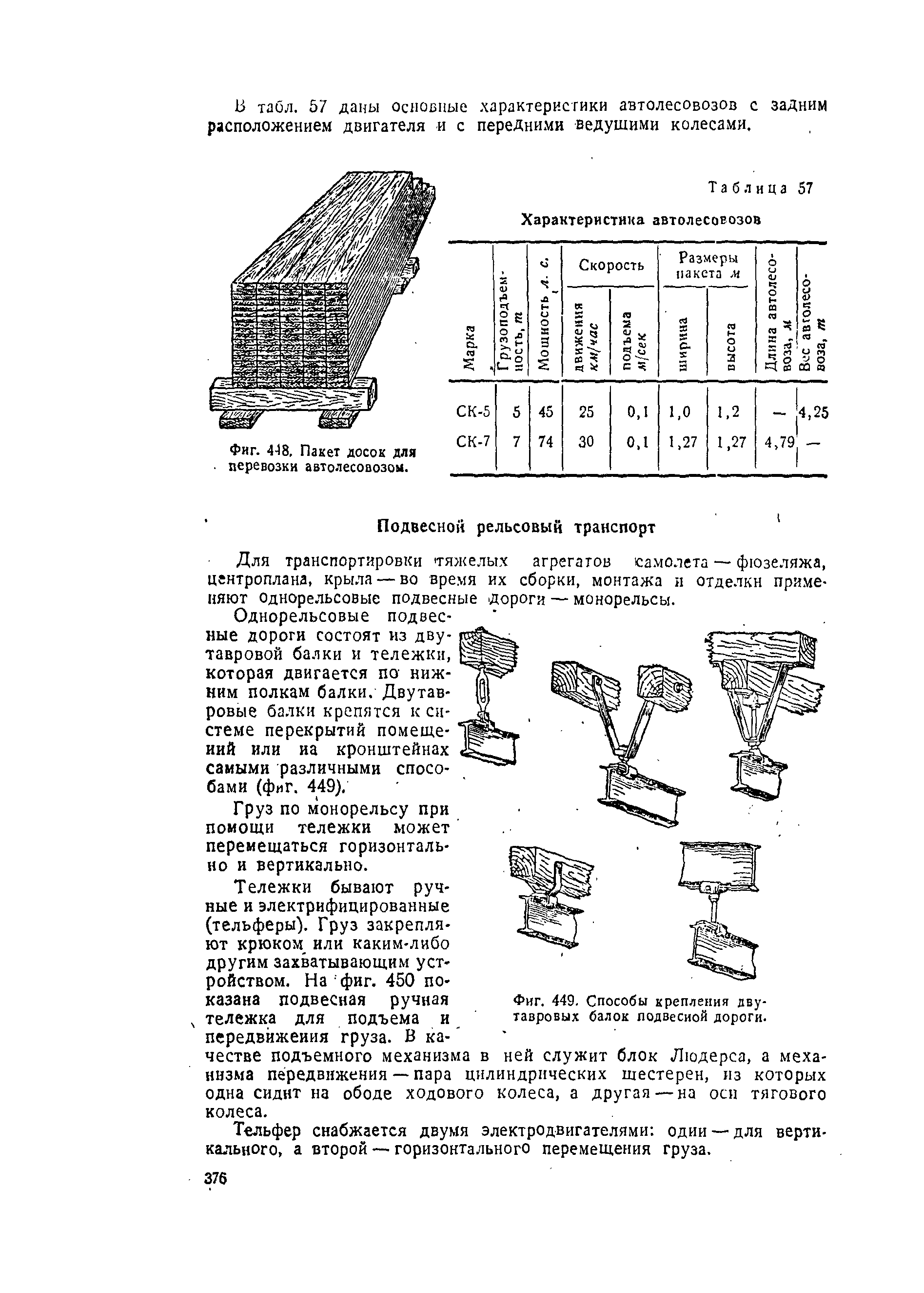 Таблица 57 Характеристика автолесовозов
