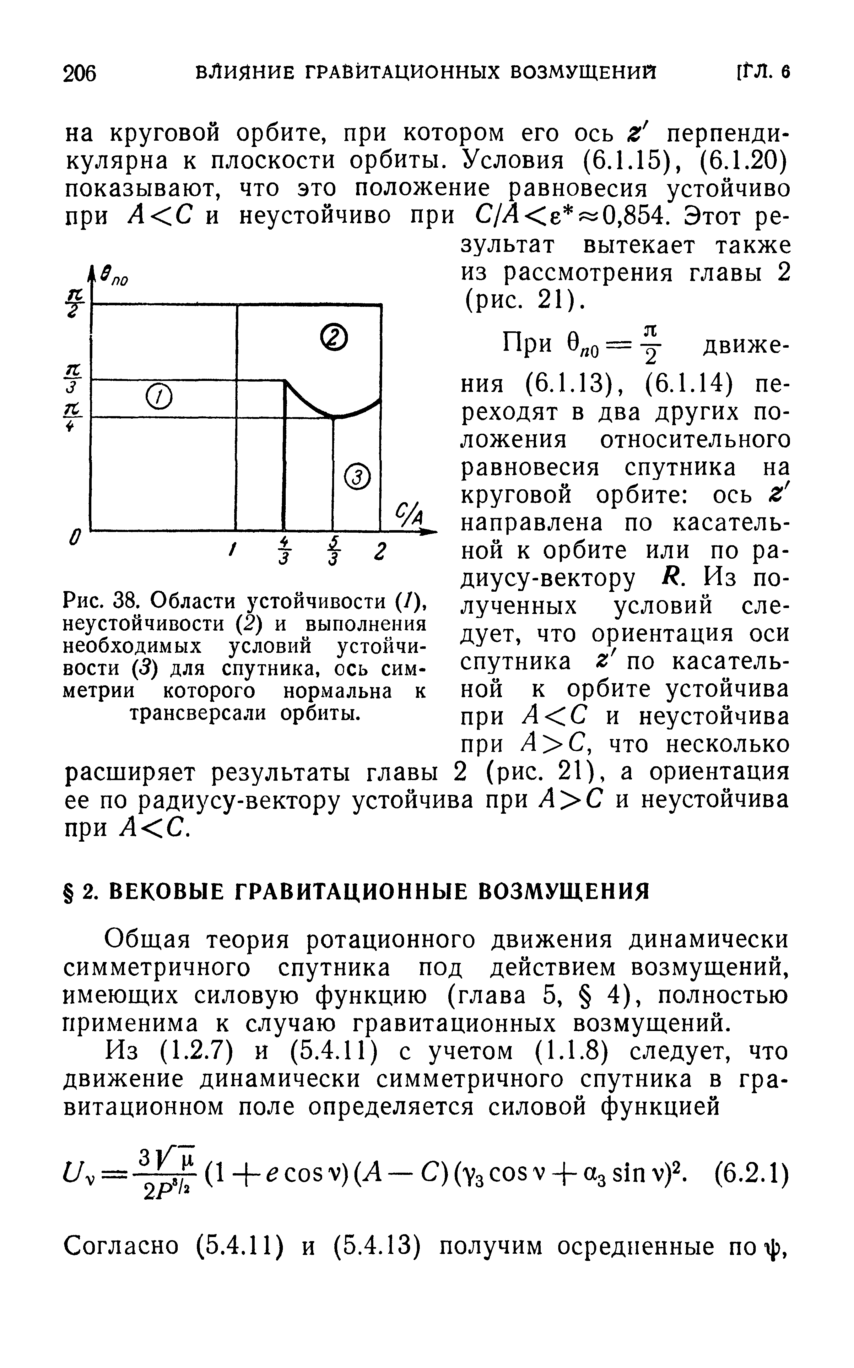 Общая теория ротационного движения динамически симметричного спутника под действием возмущений, имеющих силовую функцию (глава 5, 4), полностью применима к случаю гравитационных возмущений.
