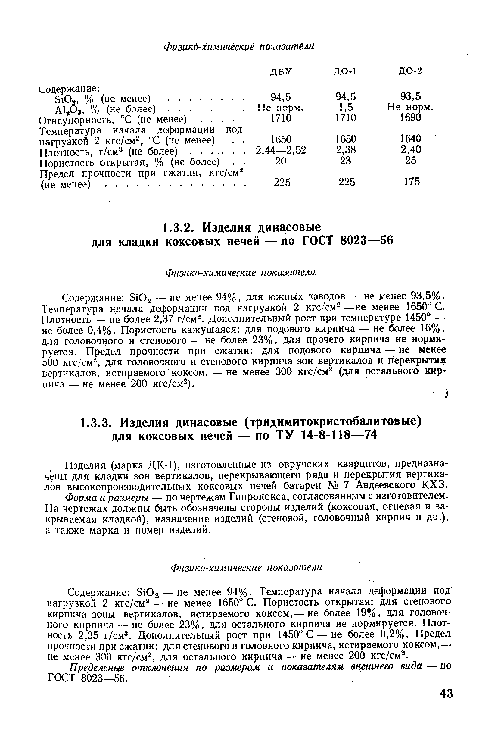 Изделия (марка ДК-1), изготовленные из овручских кварцитов, предназначены для кладки зон вертикалов, перекрывающего ряда и перекрытия вертикалов высокопроизводительных коксовых печей батареи 7 Авдеевского КХЗ.
