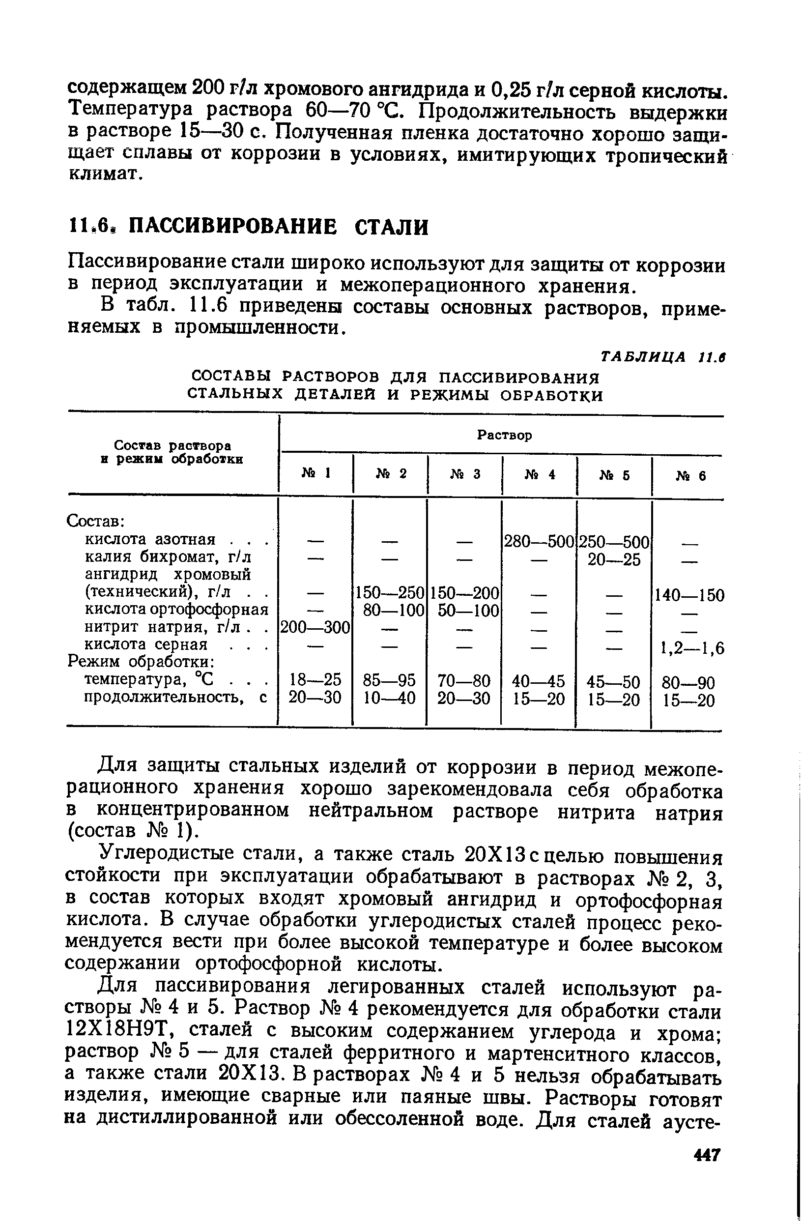 Пассивирование стали широко используют для защиты от коррозии в период эксплуатации и межоперационного хранения.
