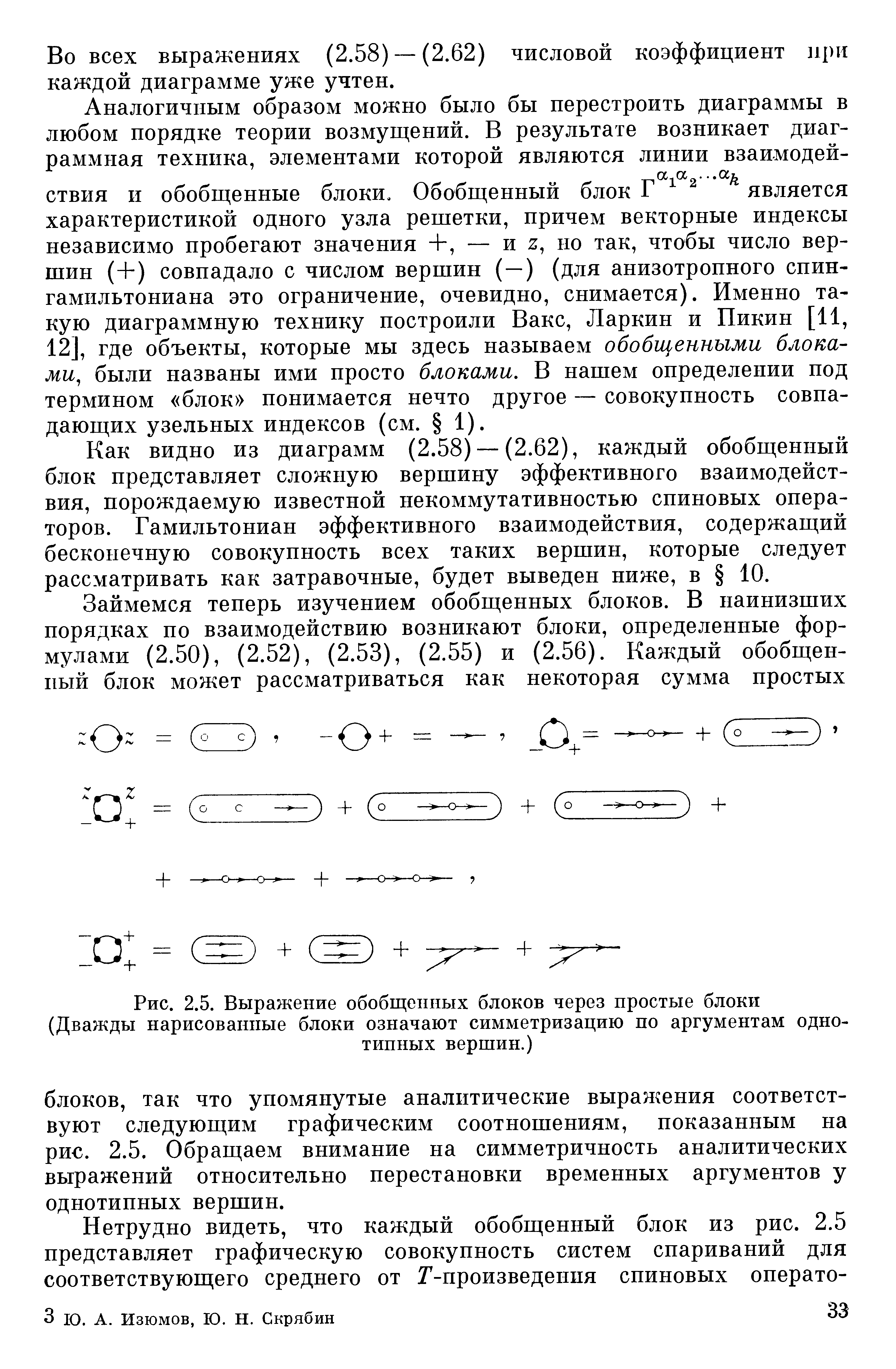 Во всех выражениях (2.58) — (2.62) числовой коэффициент при каждой диаграмме уже учтен.
