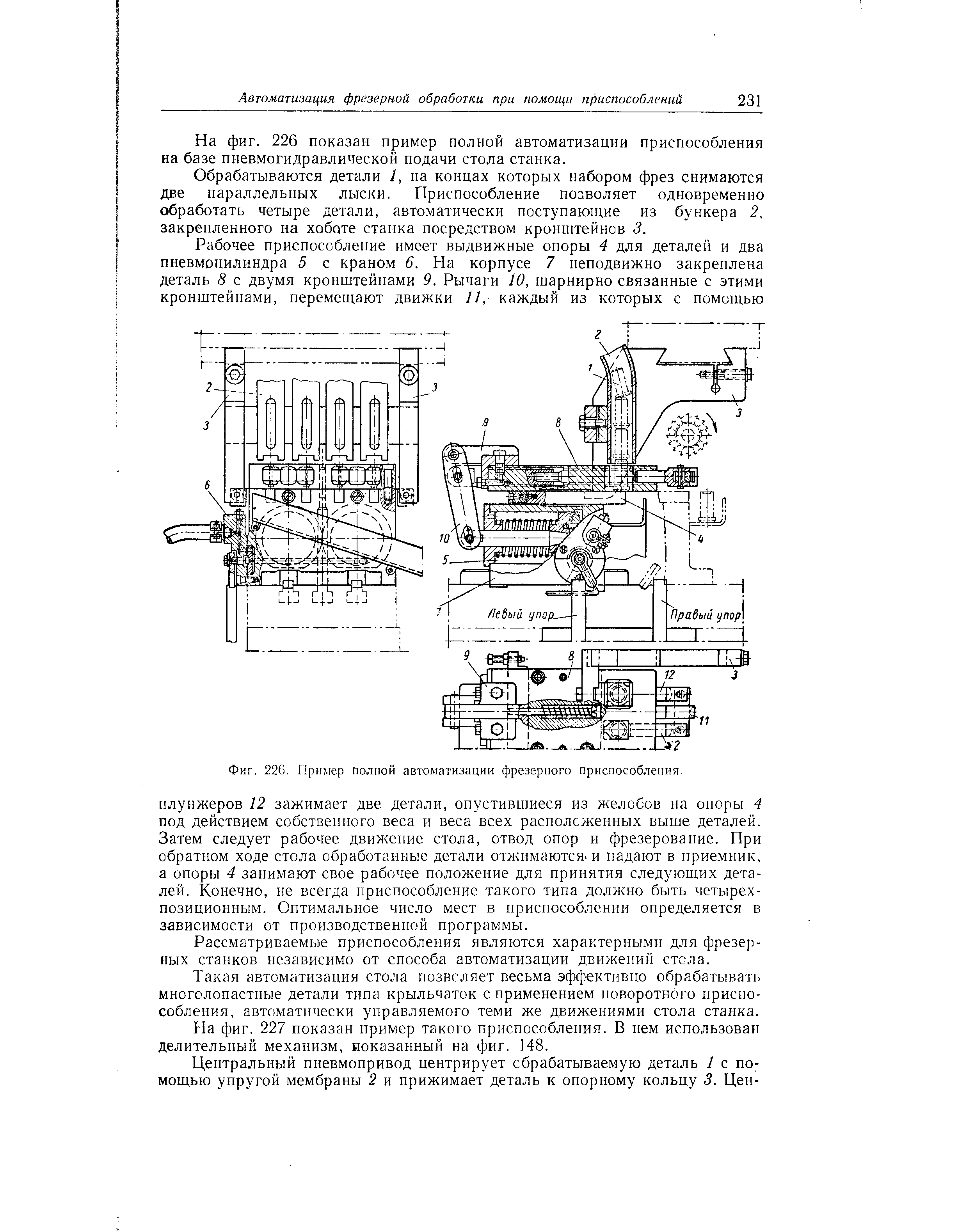Фиг. 226. Пример <a href="/info/106132">полной автоматизации</a> фрезерного приспособления
