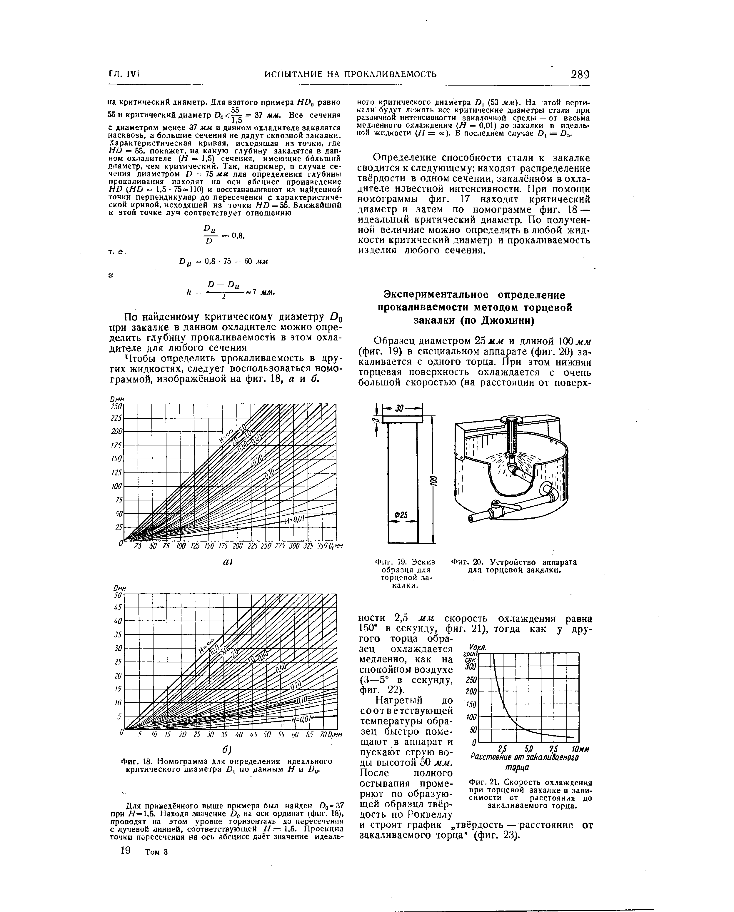 Фиг. 18. Номограмма для определения идеального критического диаметра по данным И и О .
