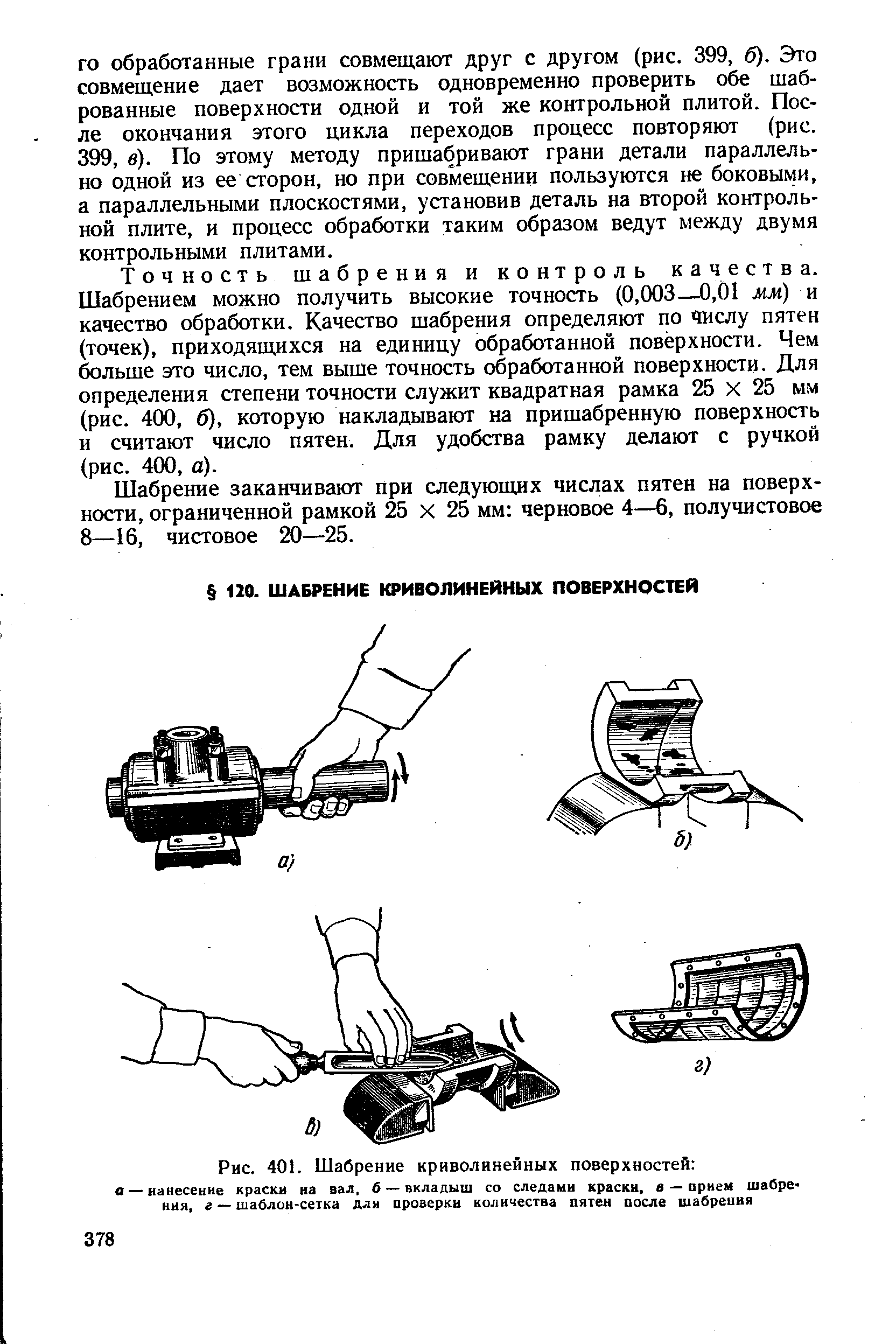 Оценка качества шабрения привести схему