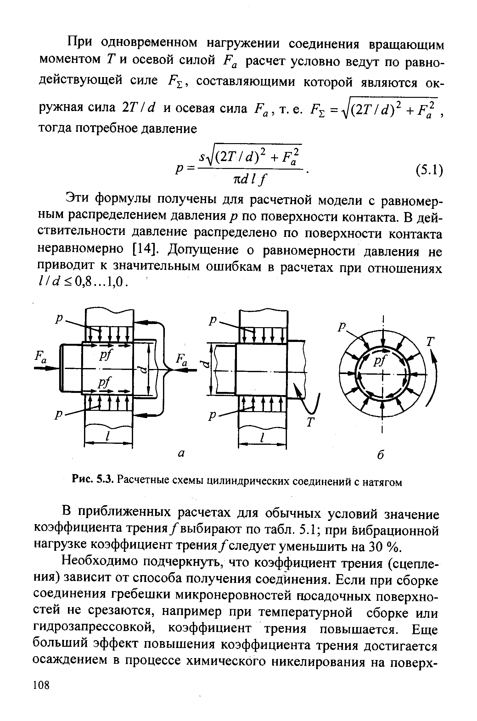 Рис. 5.3. Расчетные схемы цилиндрических соединений с натягом
