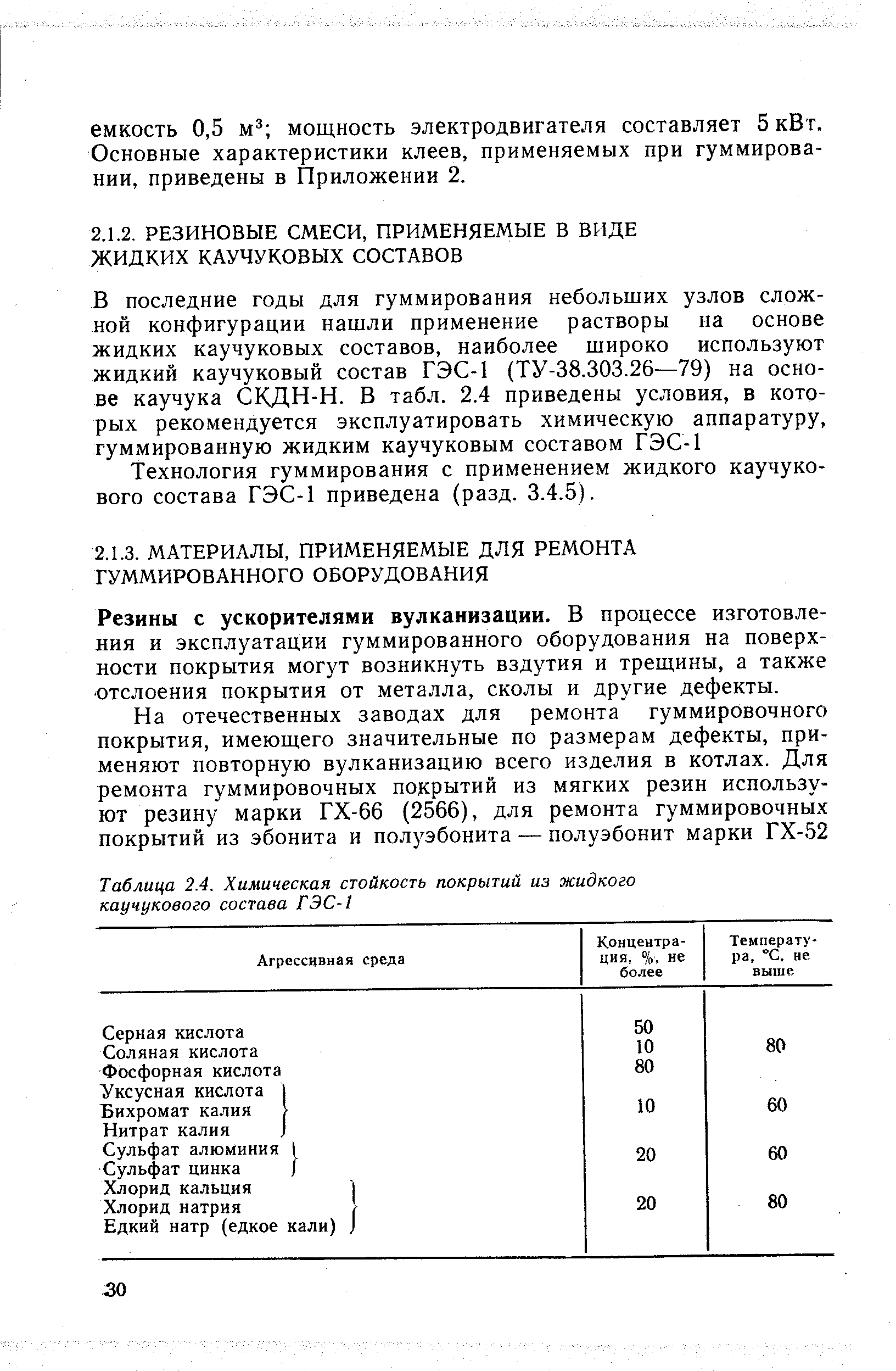 Технология гуммирования с применением жидкого каучукового состава ГЭС-1 приведена (разд. 3.4.5).
