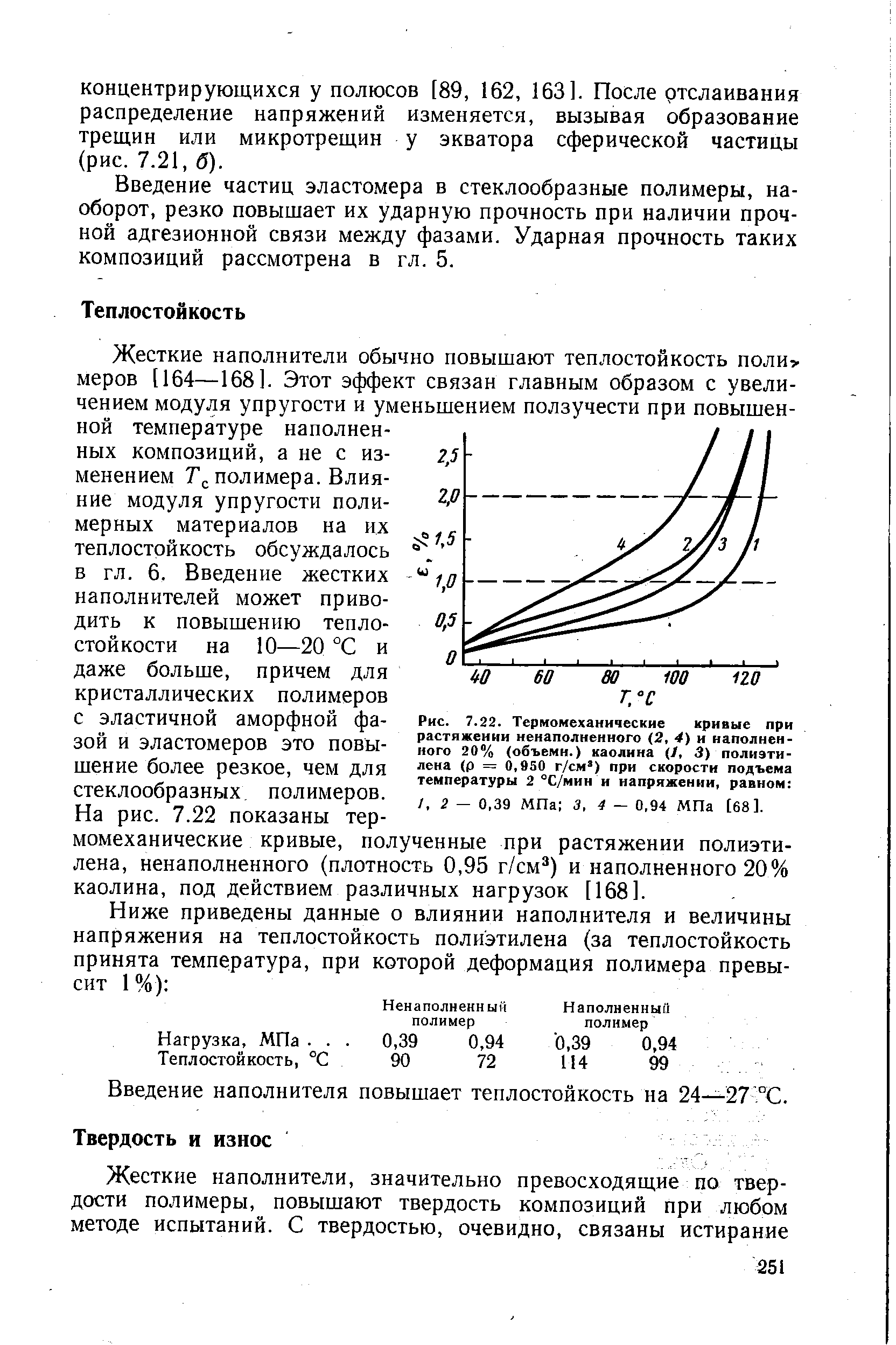 Введение частиц эластомера в стеклообразные полимеры, наоборот, резко повышает их ударную прочность при наличии прочной адгезионной связи между фазами. Ударная прочность таких композиций рассмотрена в гл. 5.
