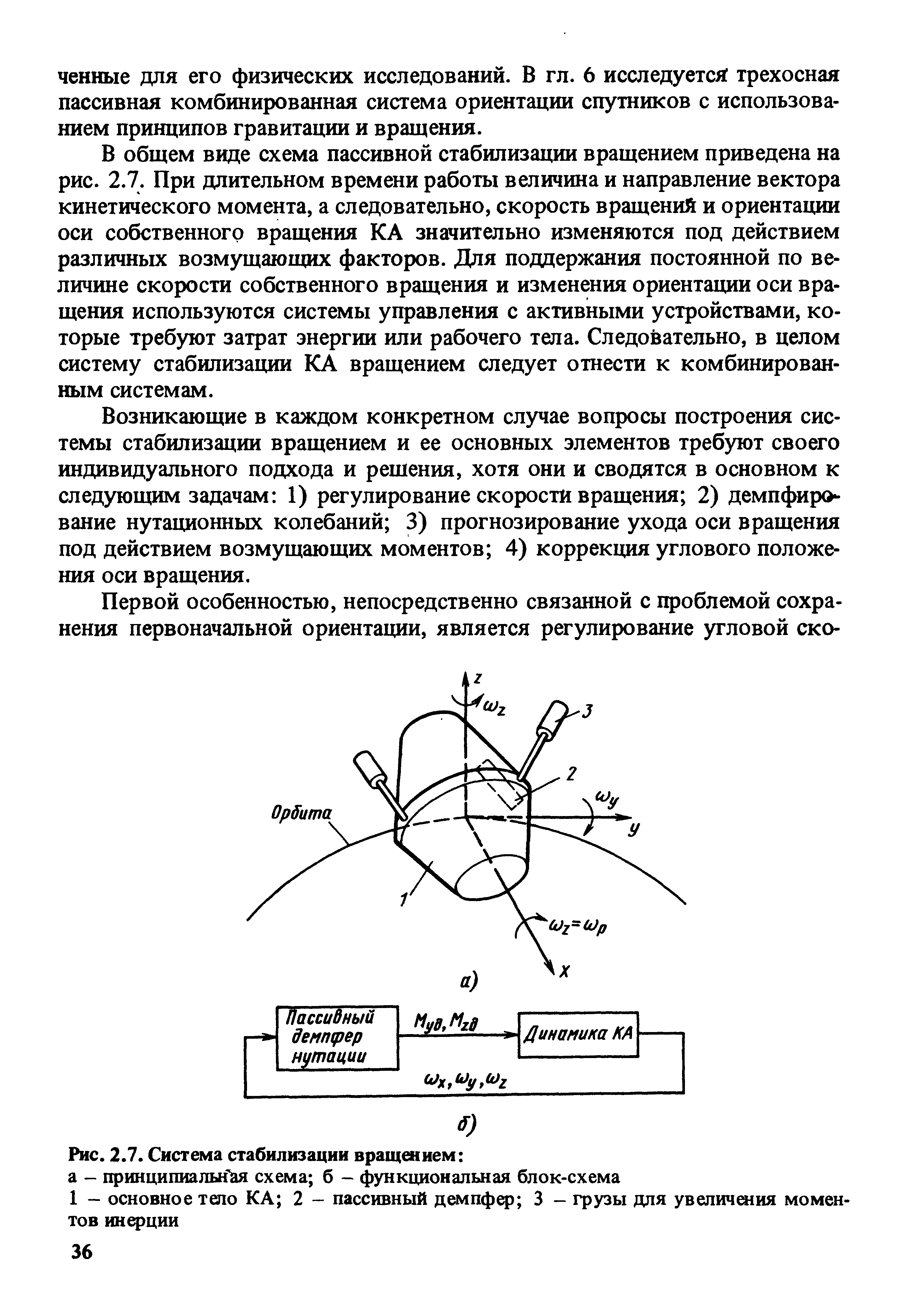 Система ориентации и стабилизации. Стабилизация вращением. Пассивная система стабилизации. Испытания системы ориентации и стабилизации. Угол нутации прецессии и собственного вращения.