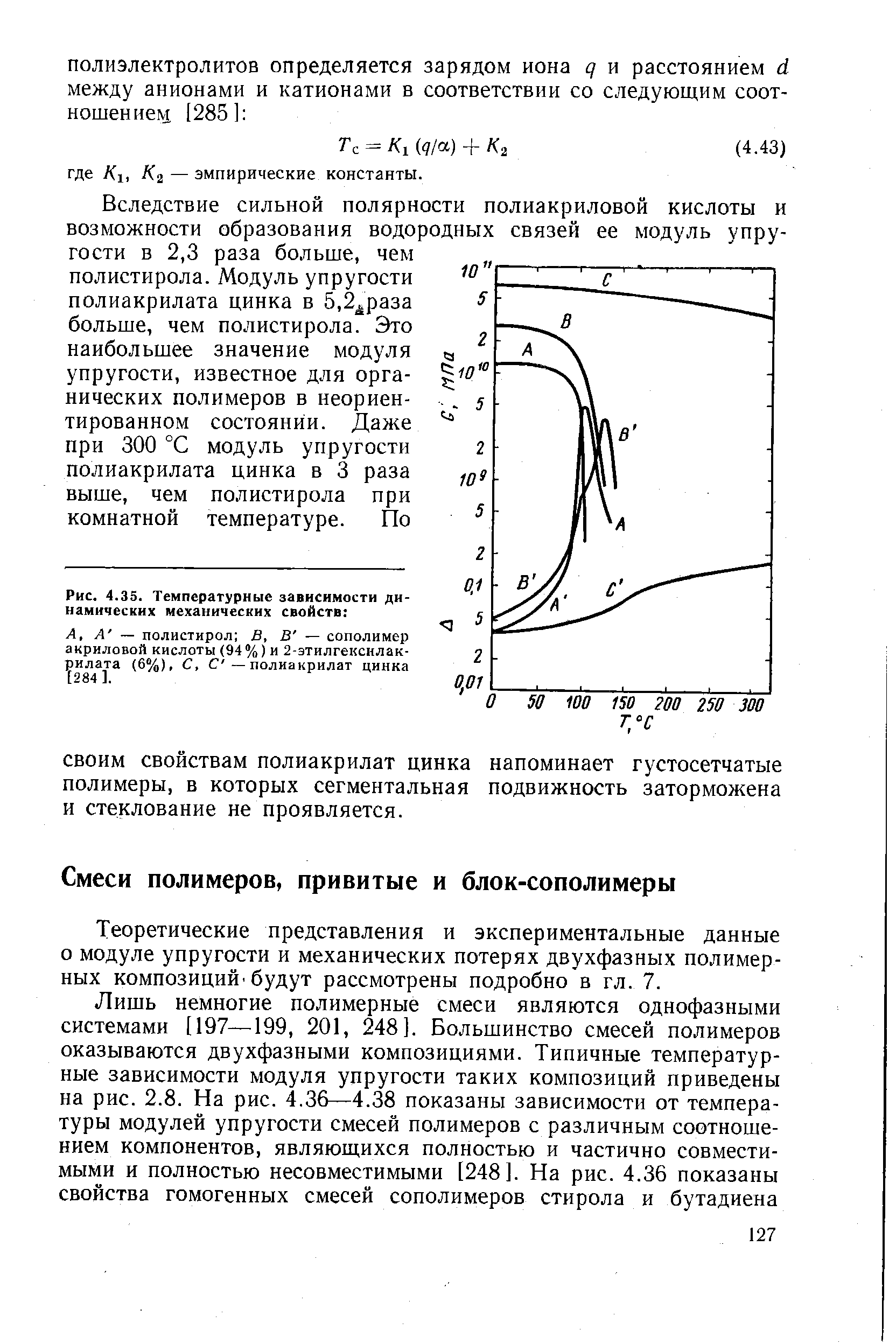 Рис. 4.35. <a href="/info/191882">Температурные зависимости</a> динамических механических свойств 
