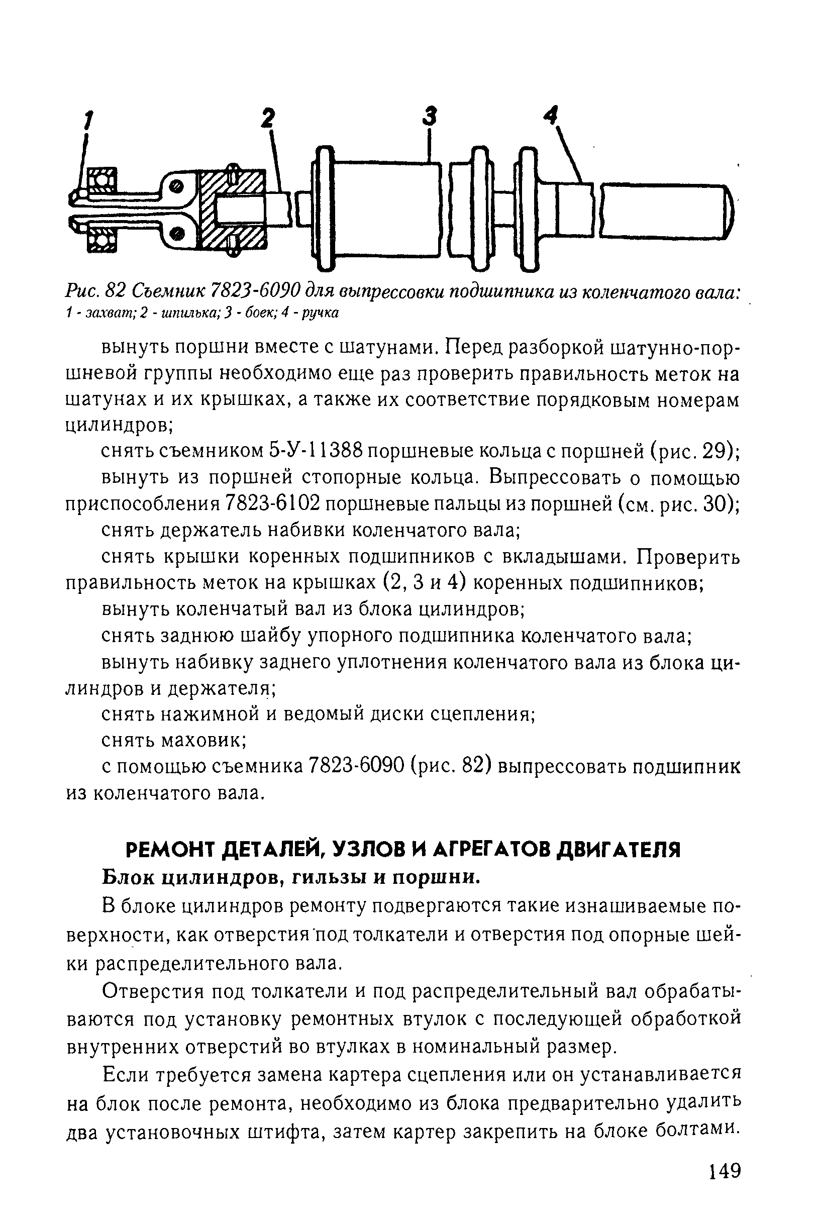 Блок цилиндров, гильзы и поршни.
