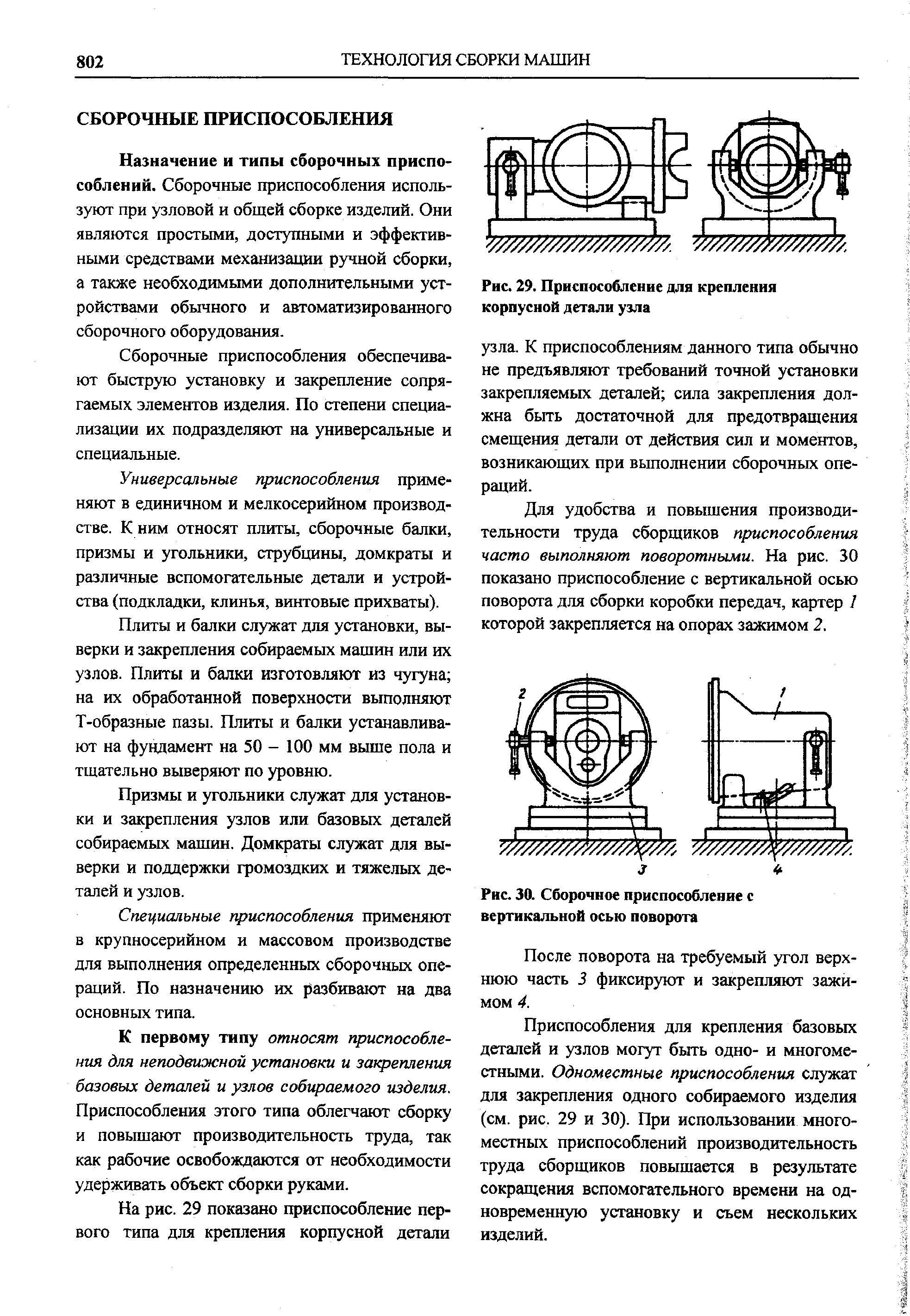 Рис. 30. <a href="/info/4328">Сборочное приспособление</a> с вертикальной осью поворота
