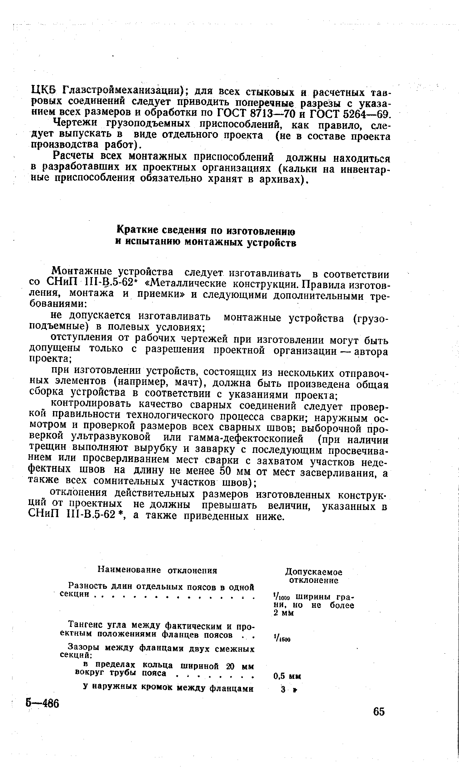 Тангенс угла между фактическим и проектным положениями фланцев поясов. . 
