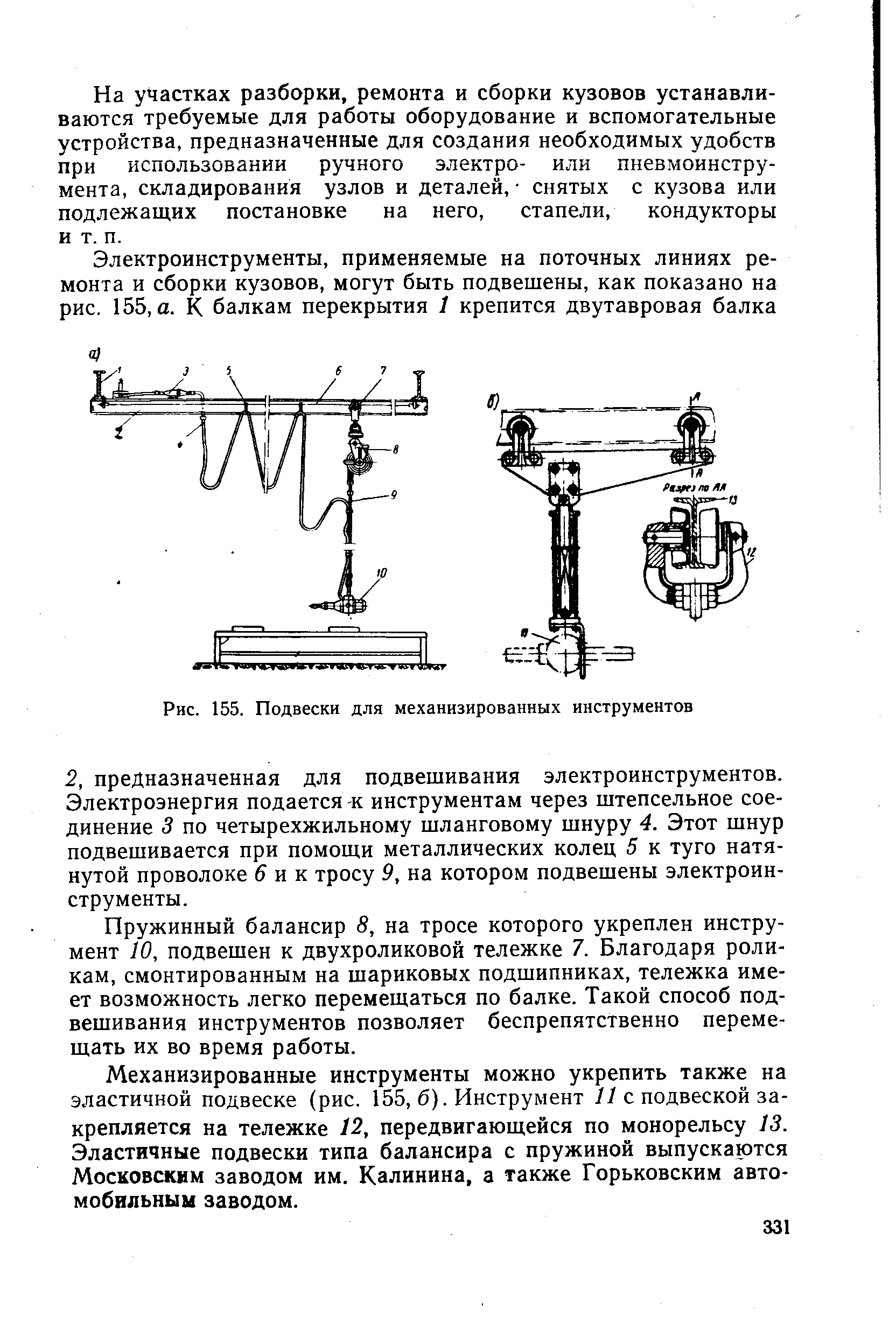 Рис. 155. Подвески для механизированных инструментов
