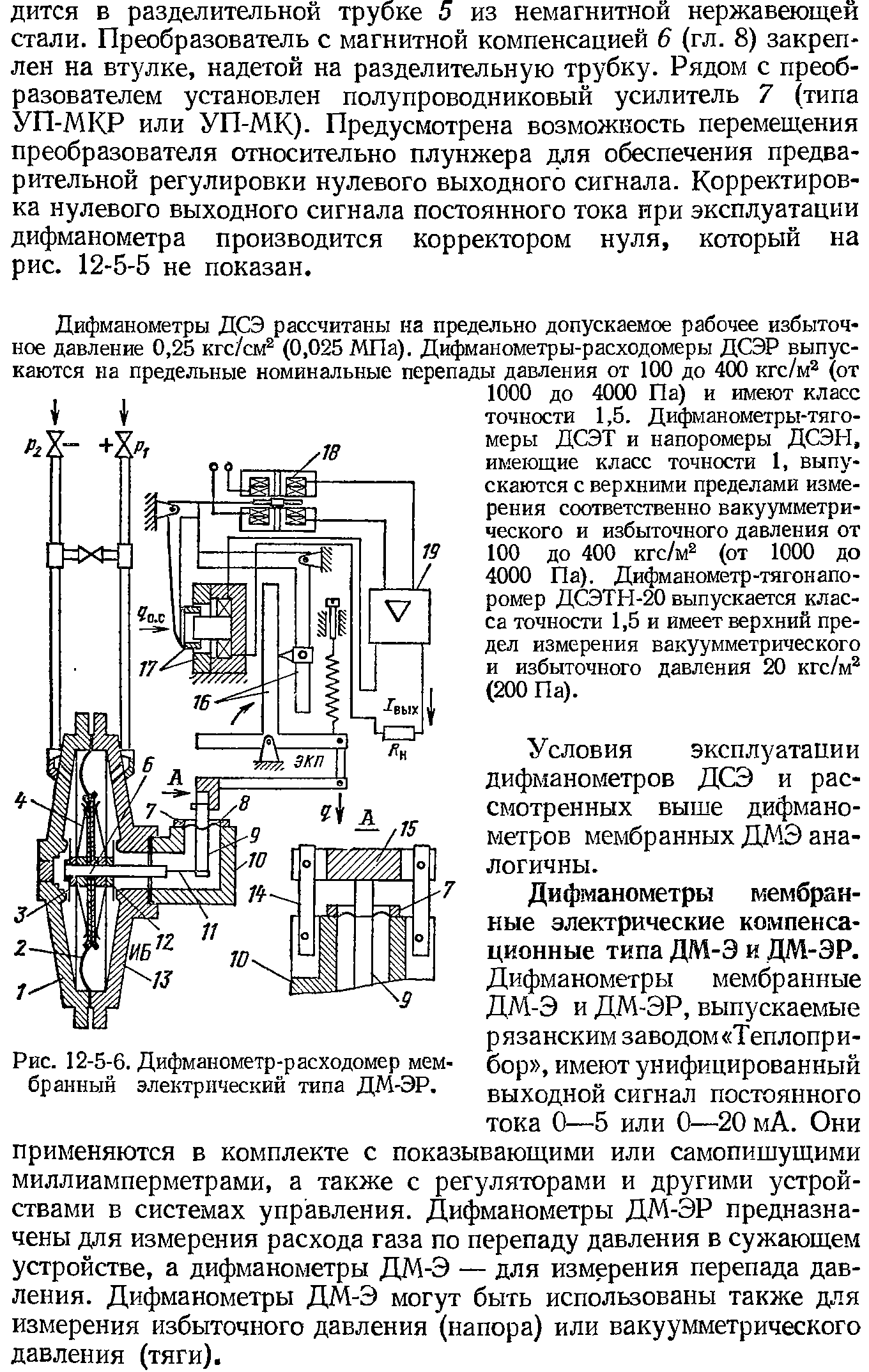 Рис. 12-5-6. Дифманометр-расходомер мембранный электрический типа ДМ-ЭР.
