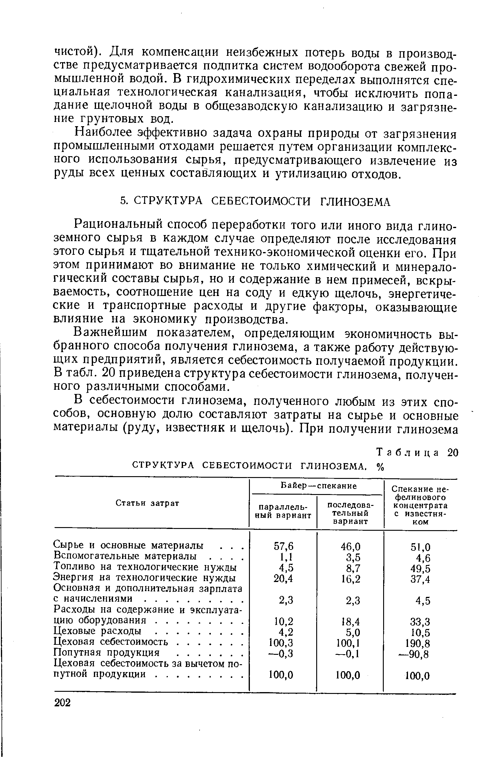 Рациональный способ переработки того или иного вида глиноземного сырья в каждом случае определяют после исследования этого сырья и тщательной технико-экономической оценки его. При этом принимают во внимание не только химический и минералогический составы сырья, но и содержание в нем примесей, вскры-ваемость, соотношение цен на соду и едкую щелочь, энергетические и транспортные расходы и другие факторы, оказывающие влияние на экономику производства.
