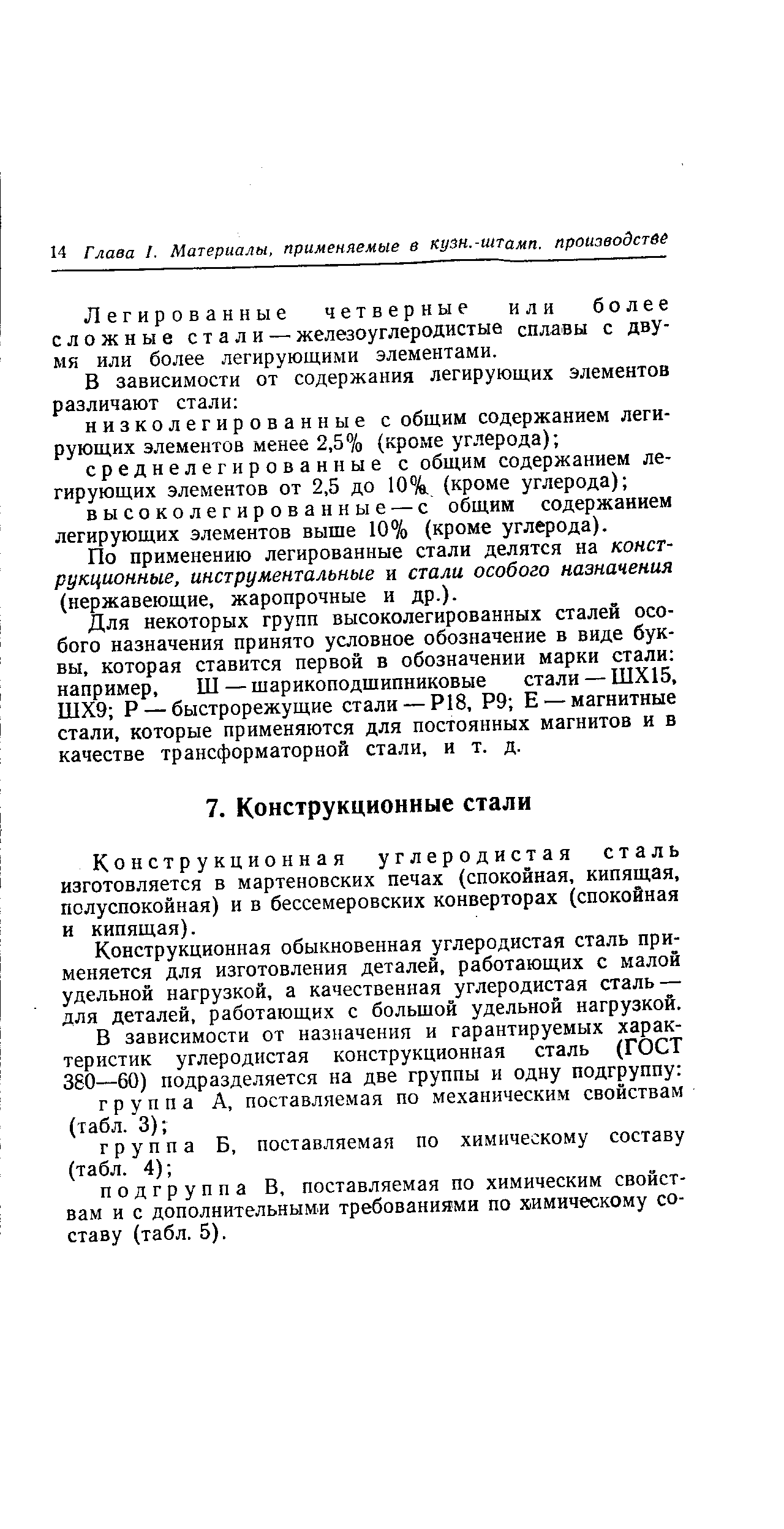 Конструкционная углеродистая сталь изготовляется в мартеновских печах (спокойная, кипящая, полуспокойная) и в бессемеровских конверторах (спокойная и кипящая).
