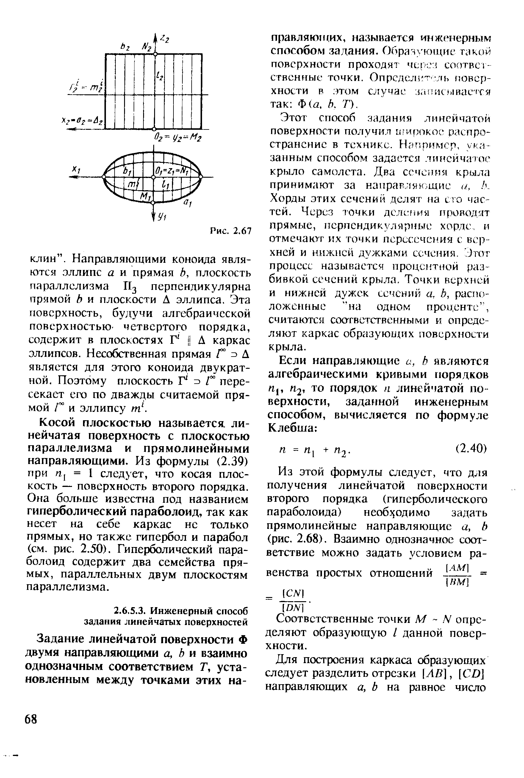 Соответственные точки М - N определяют образующую I данной поверхности.
