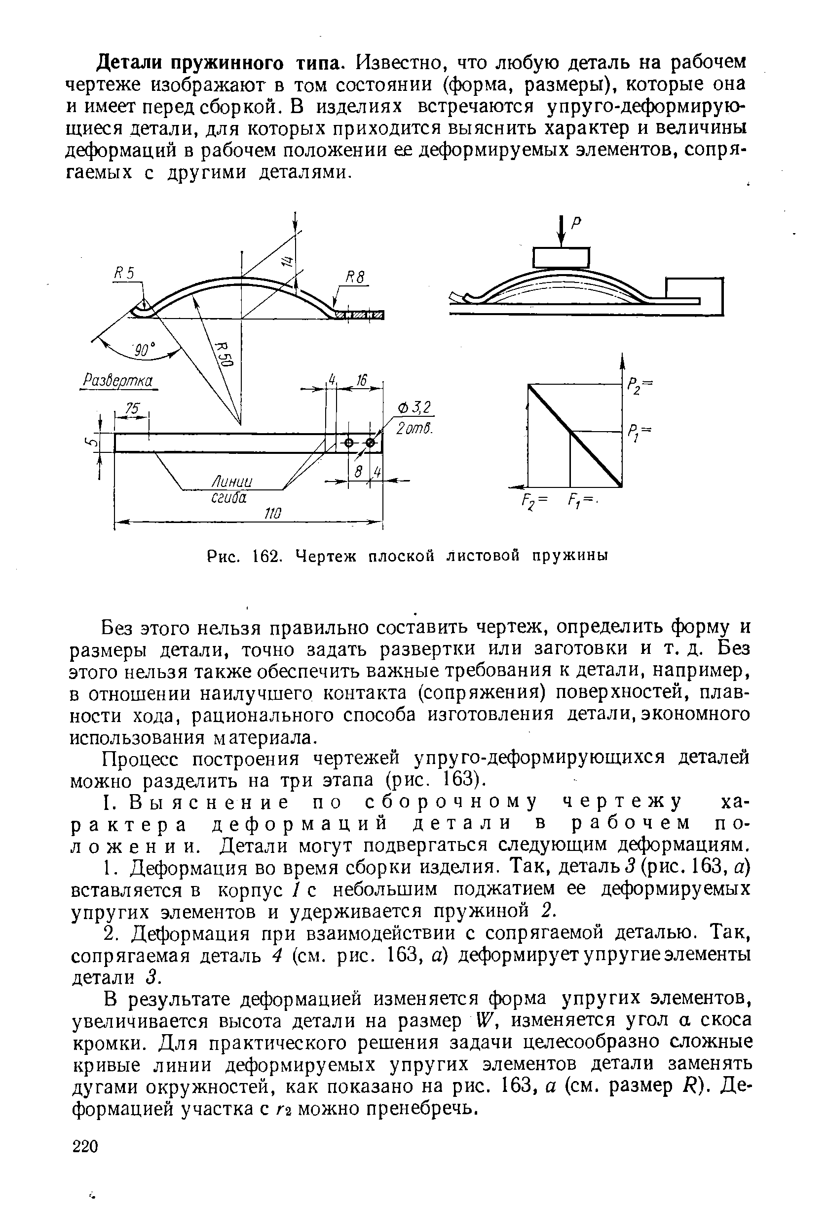 Чертеж плоской пружины