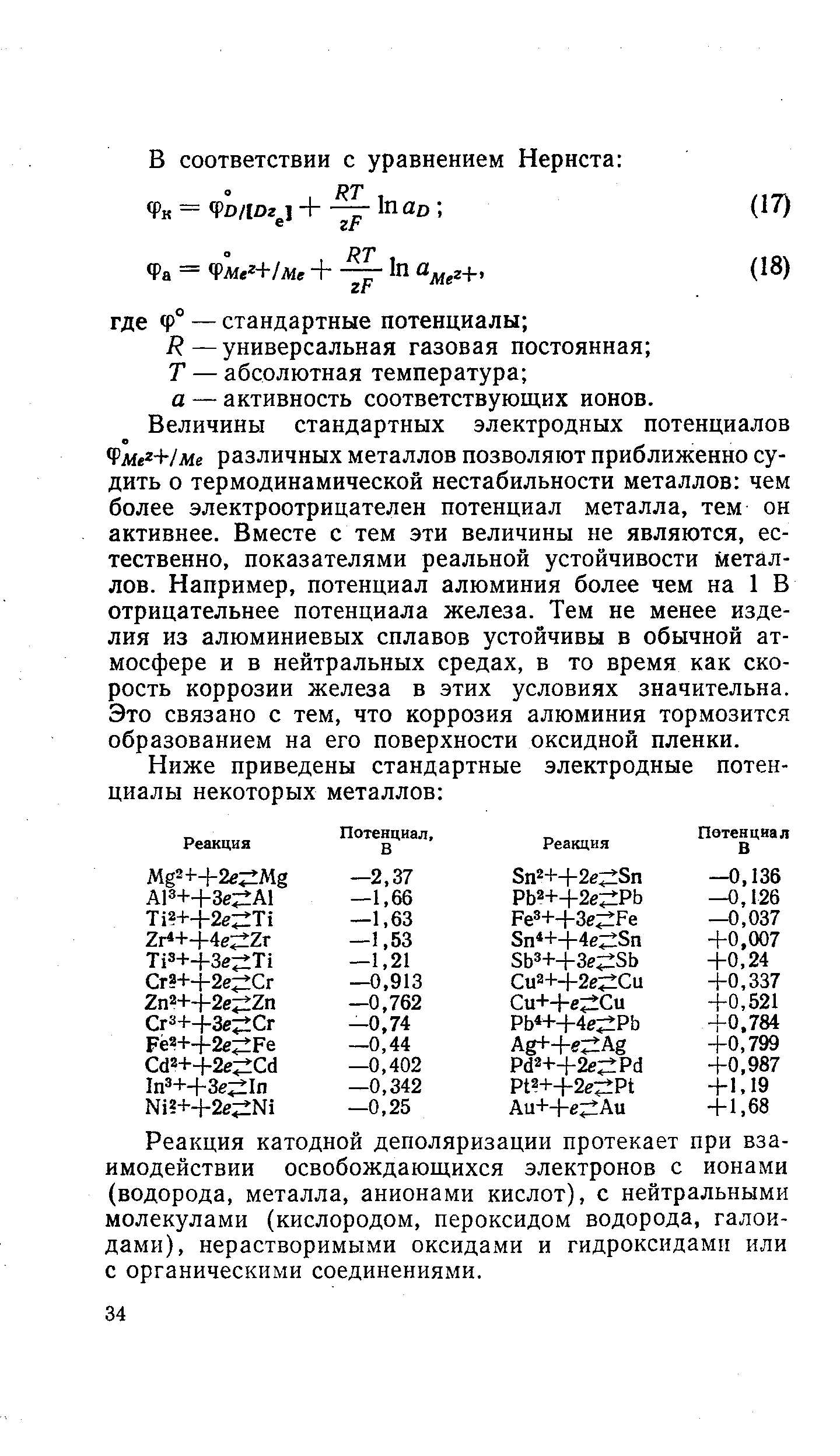 Т — абсолютная температура а — активность соответствующих ионов.
