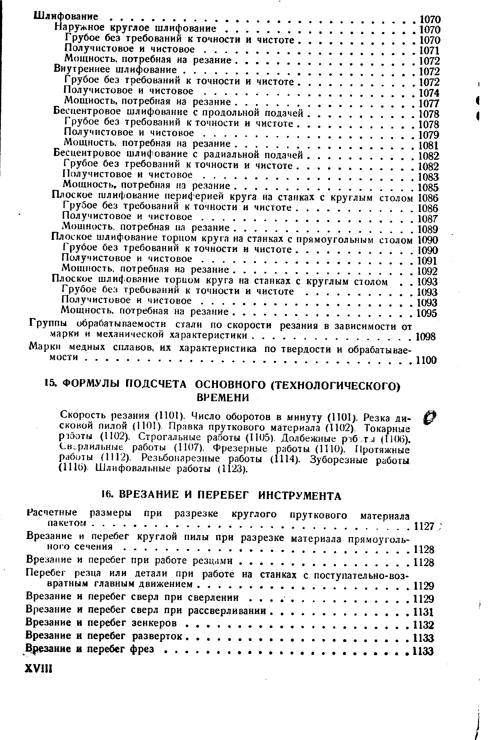 Сверлильные работы (1107), Фрезерные работы (1110). Протяжные работы (11Г2). Резьбонарезные работы (1114). Зуборезные работы (1115) Шлифовальные работы (1123).
